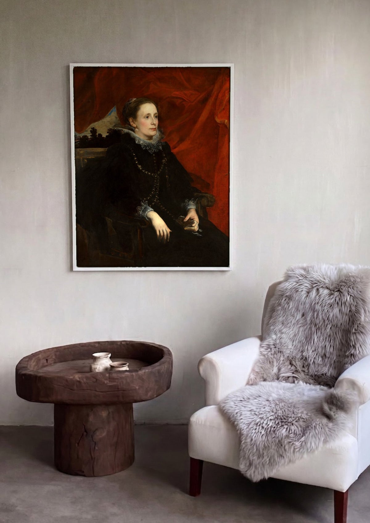 Quadro Decorativo Retrato de Mulher - Van Dyck | quadro emoldurado na parede