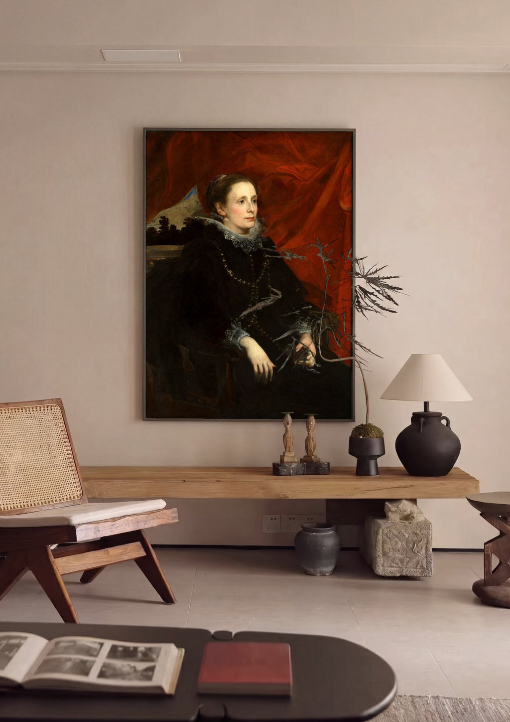Quadro Decorativo Retrato de Mulher - Van Dyck | quadro emoldurado na parede