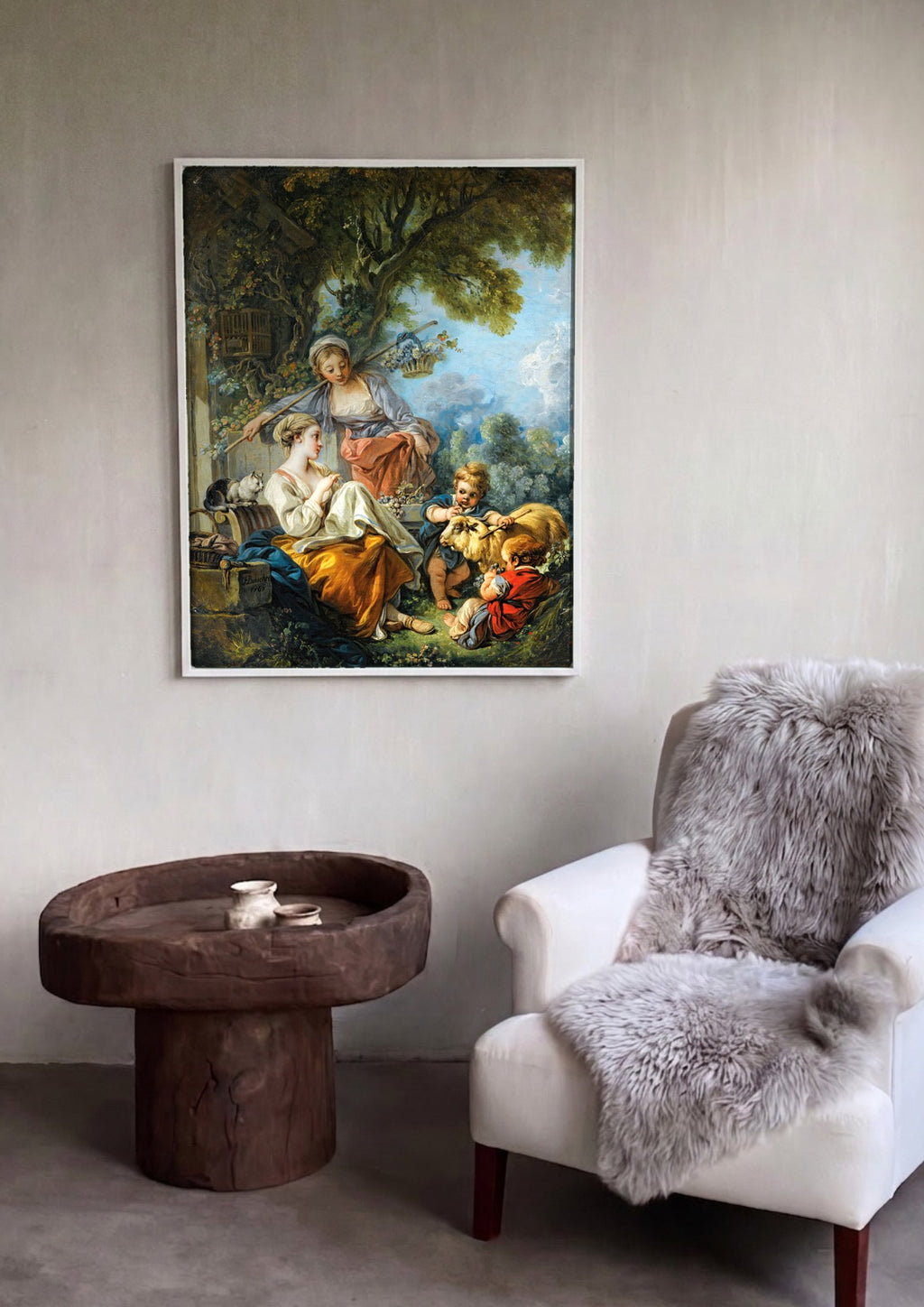 Quadro Decorativo A Oferta Pastoral - François Boucher | quadro emoldurado na parede