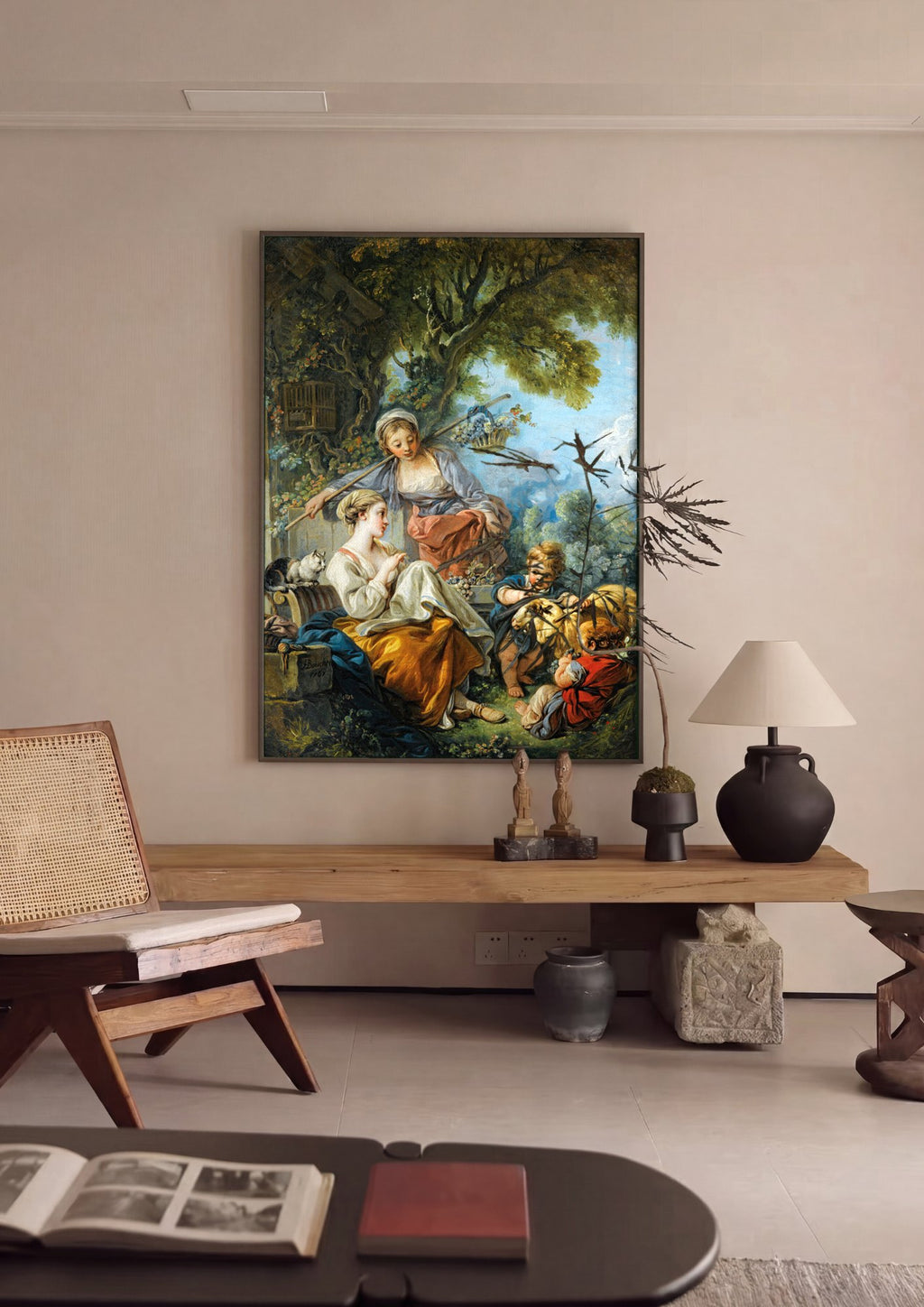 Quadro Decorativo A Oferta Pastoral - François Boucher | quadro emoldurado na parede