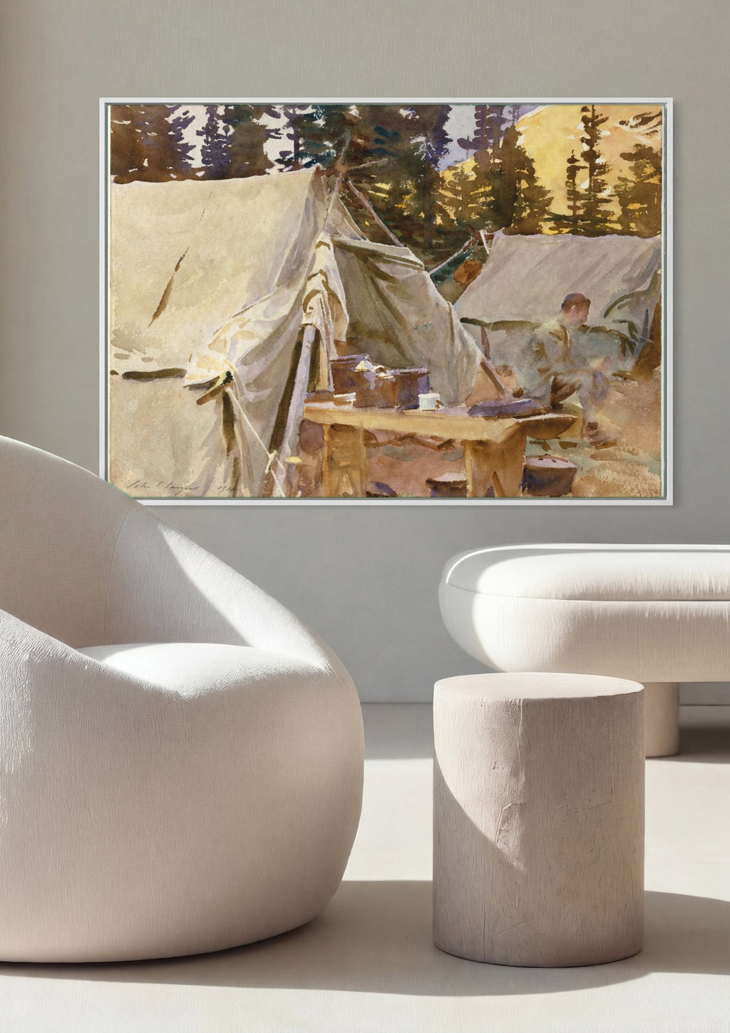 Quadro Decorativo Acampamento nas Montanhas - John Singer Sargent | quadro emoldurado na parede