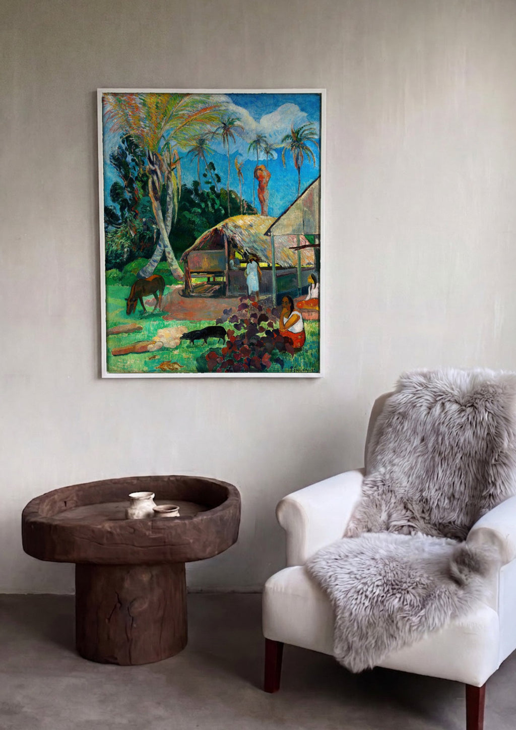 Quadro Decorativo Cena Tahitiana - Gauguin | quadro emoldurado na parede