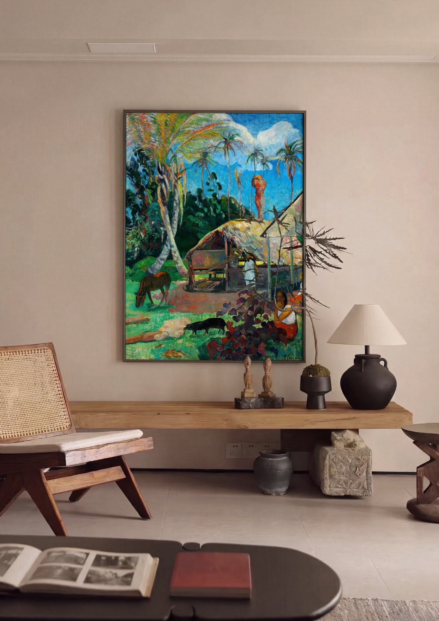 Quadro Decorativo Cena Tahitiana - Gauguin | quadro emoldurado na parede