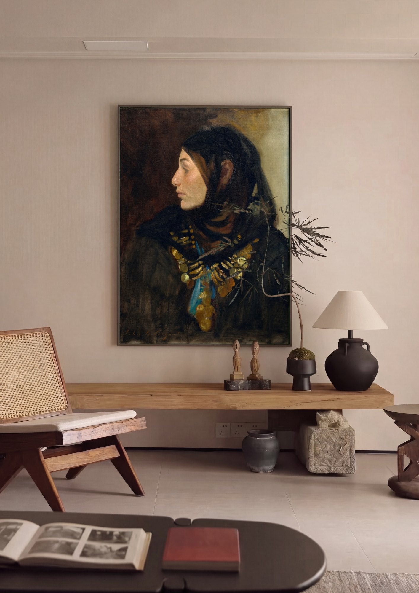 Quadro Decorativo 'Mulher com Joias' - John Singer Sargent | quadro emoldurado na parede