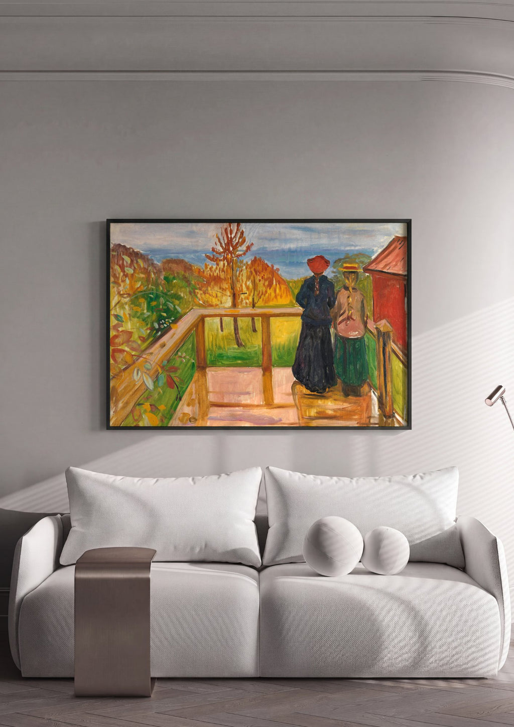 Quadro Decorativo Duas Mulheres na Varanda - Edvard Munch | quadro emoldurado na parede
