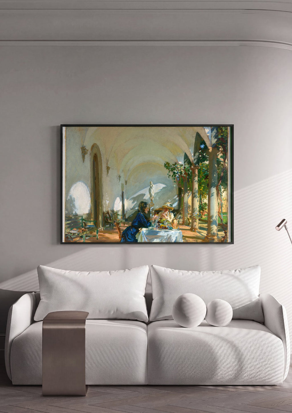Quadro Decorativo 'Two Women Asleep in a Punt' - John Singer Sargent em ambiente decorado