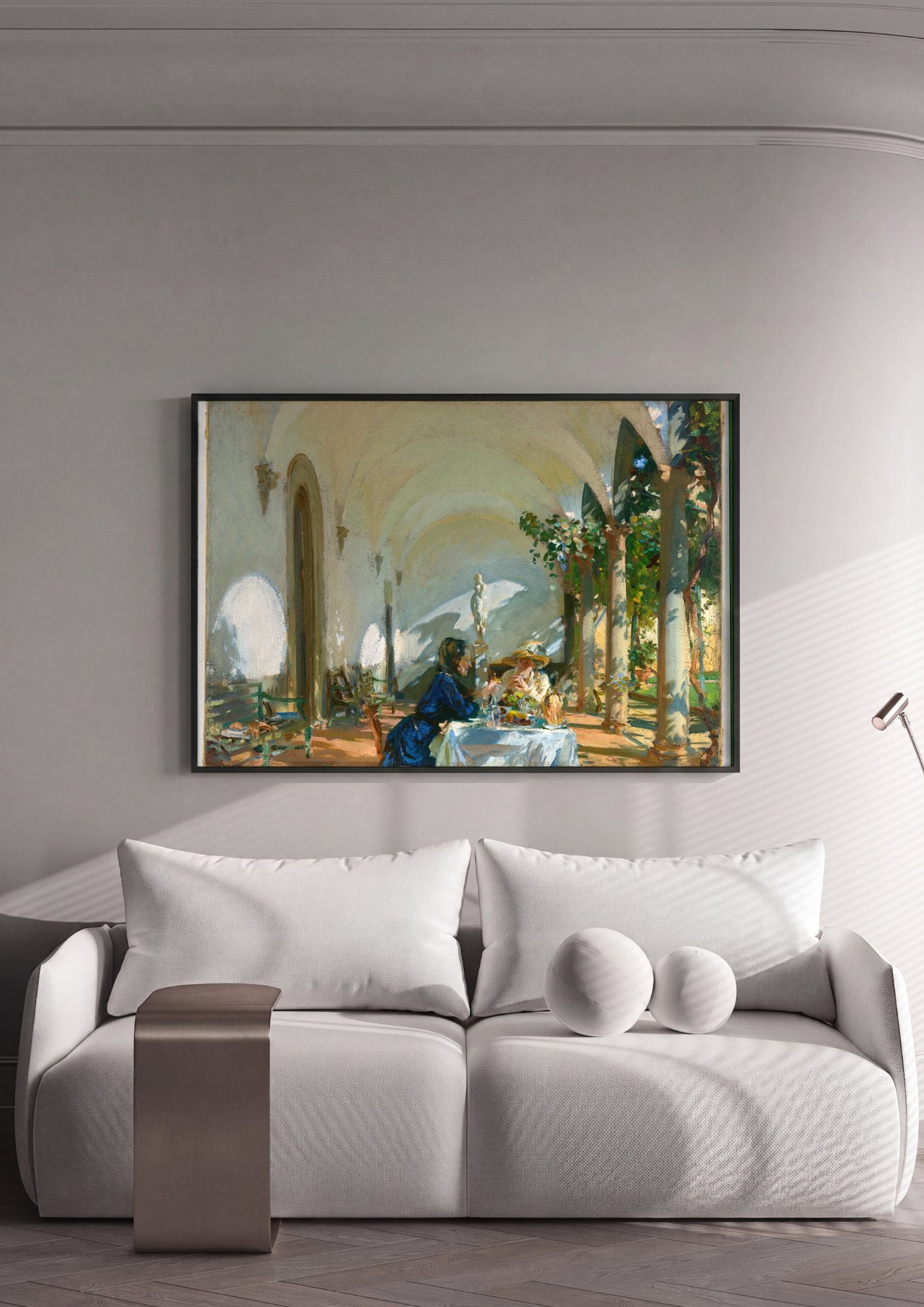 Quadro Decorativo 'Two Women Asleep in a Punt' - John Singer Sargent em ambiente decorado