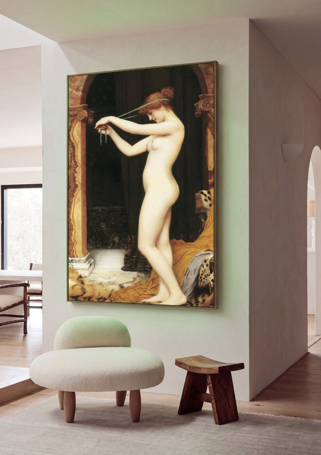 Quadro Decorativo A New Greel Gown - John William Godward | quadro emoldurado na parede