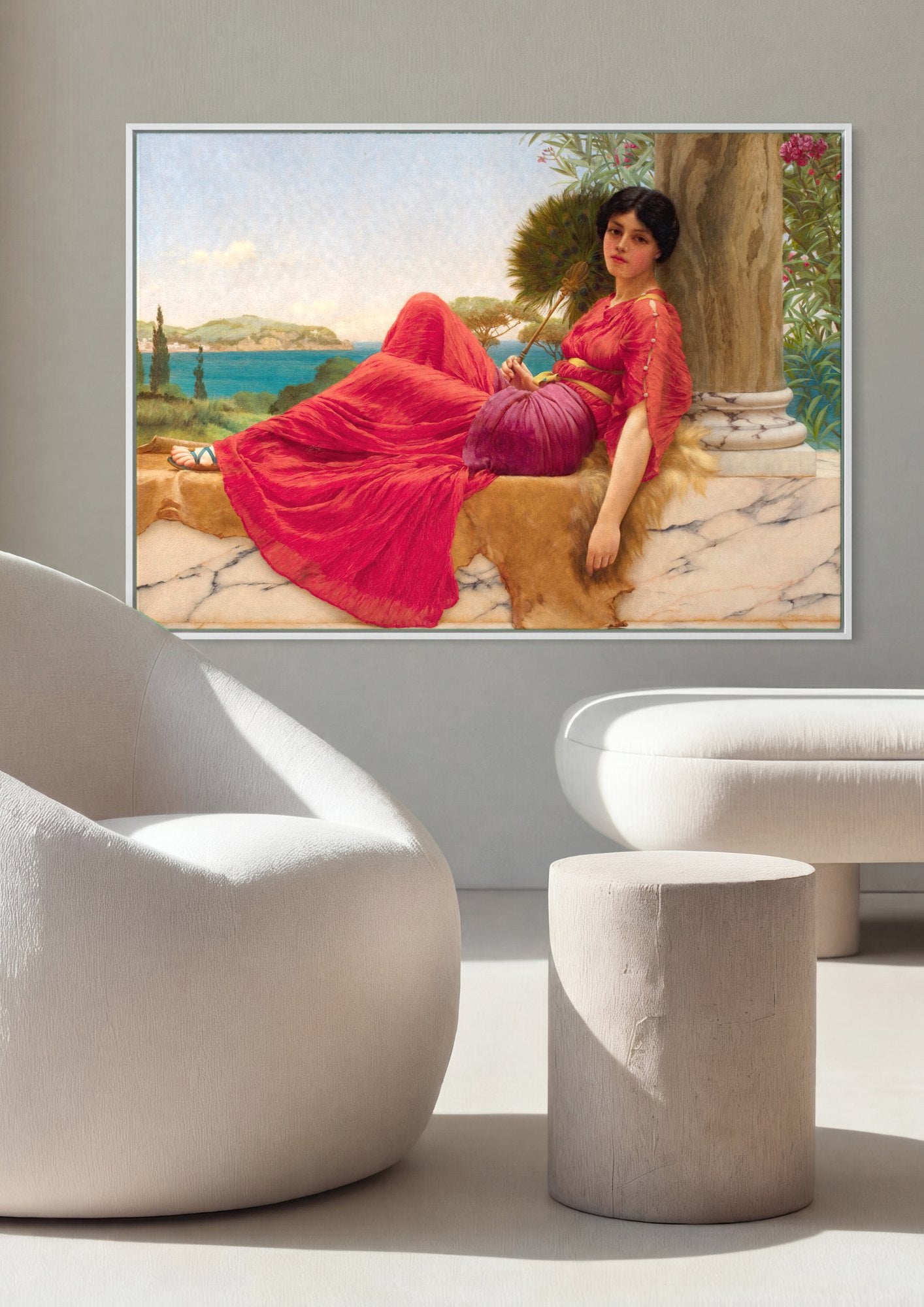 Quadro Decorativo A Pose Preguiçosa - John William Godward | quadro emoldurado na parede