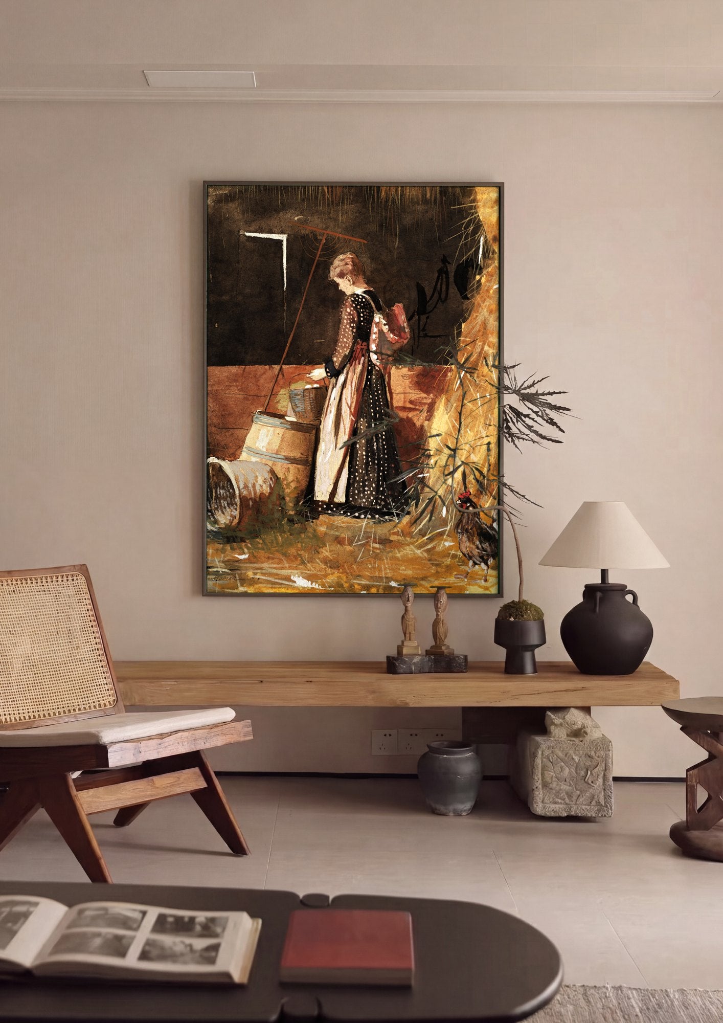 Quadro Decorativo Apanhadora de Ovos - Winslow Homer | quadro emoldurado na parede