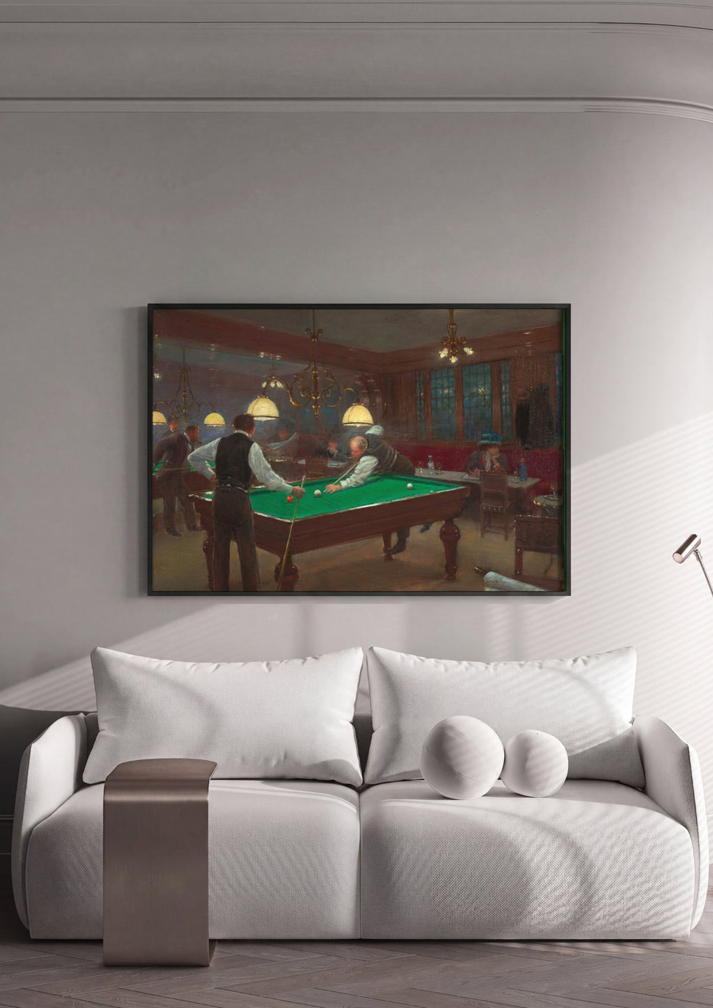 Quadro Decorativo 'Noite no Bilhar' - Jean Béraud em ambiente decorado