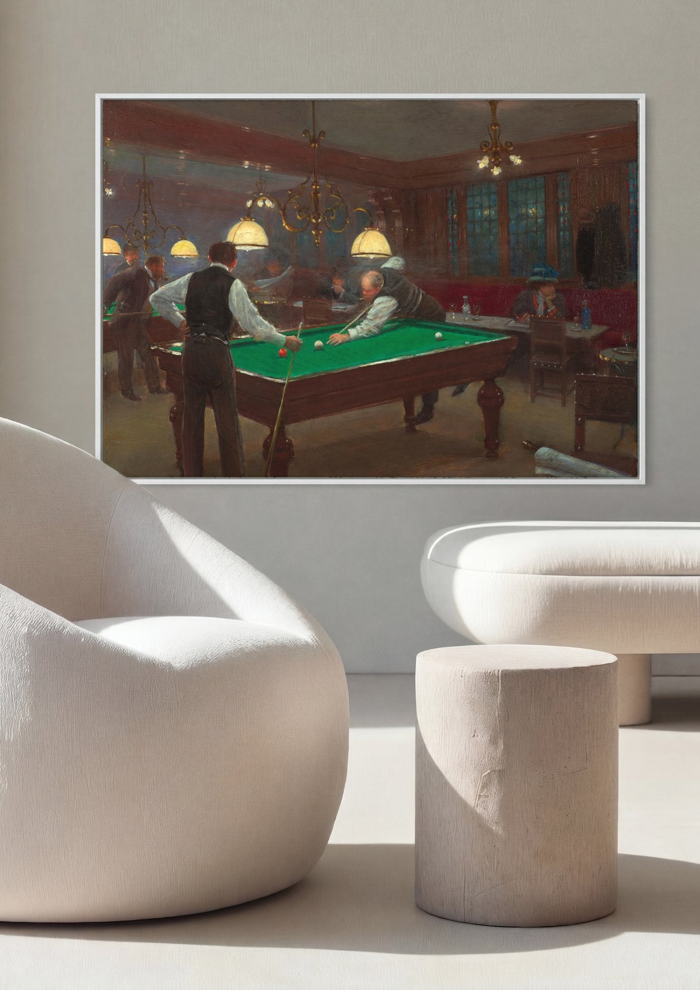 Quadro Decorativo 'Noite no Bilhar' - Jean Béraud em ambiente decorado