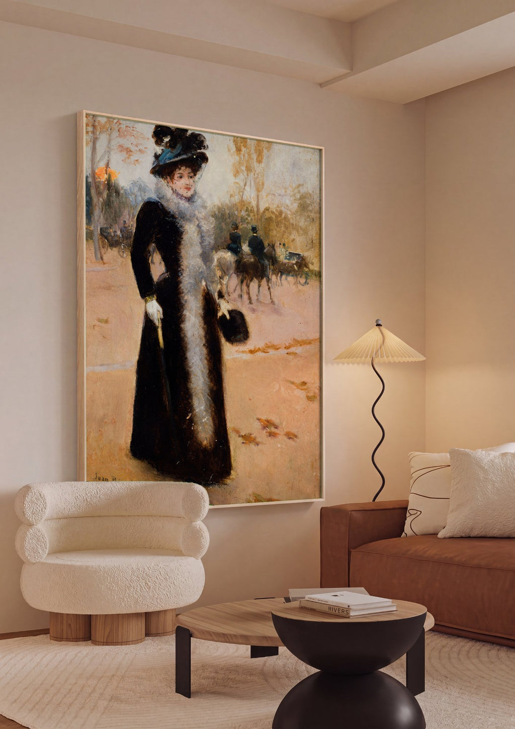 Quadro Decorativo Dama em Passeio - Jean Béraud em ambiente decorado