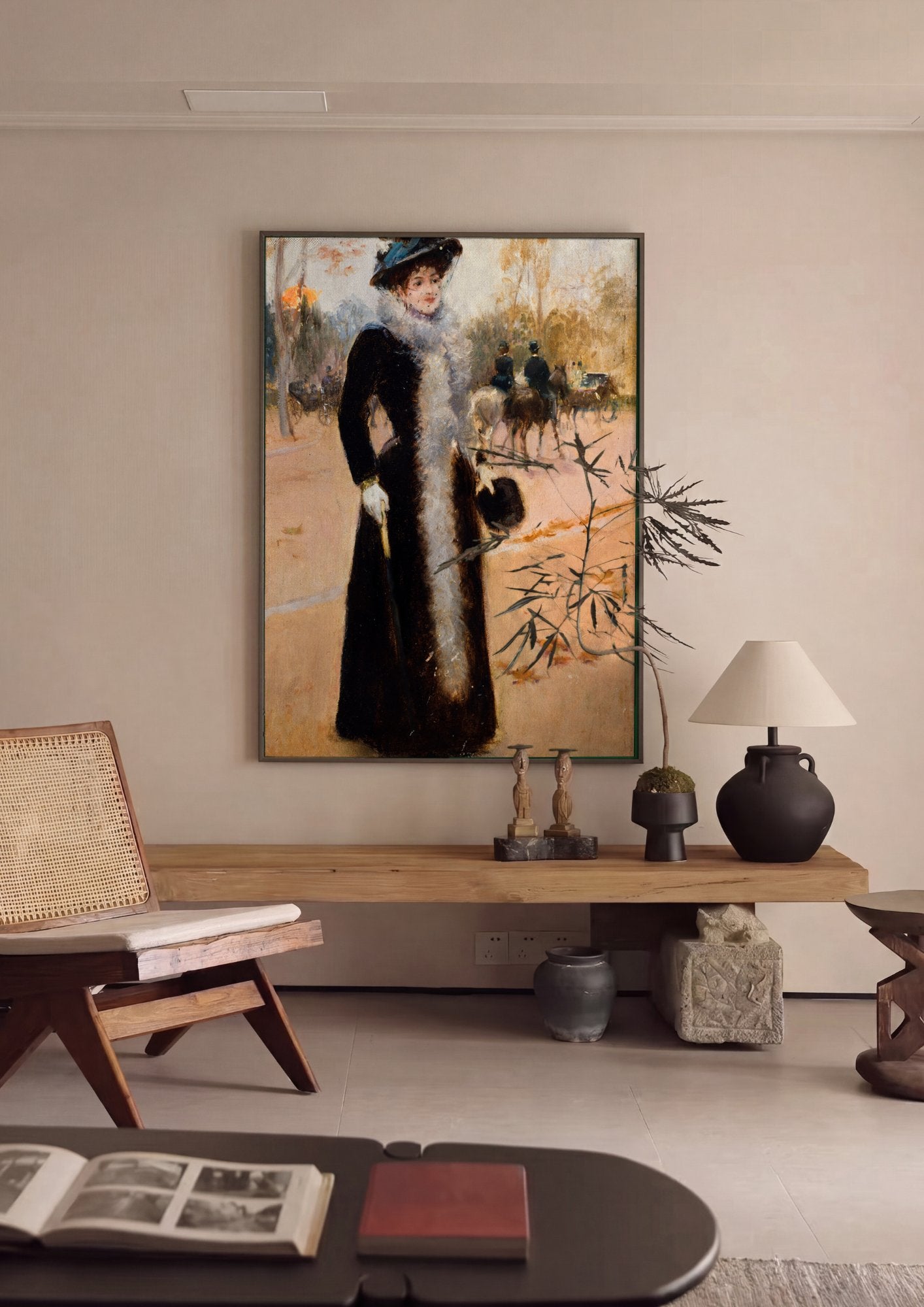 Quadro Decorativo Dama em Passeio - Jean Béraud em ambiente decorado
