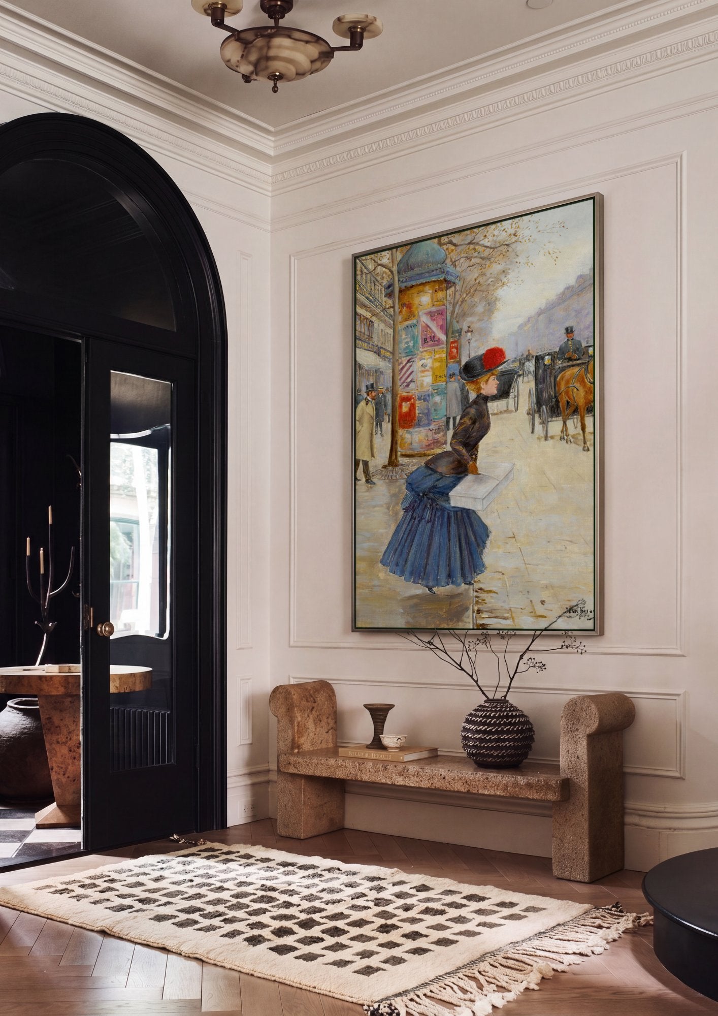 Quadro Decorativo A Dama da Caixa - Jean Béraud em ambiente decorado