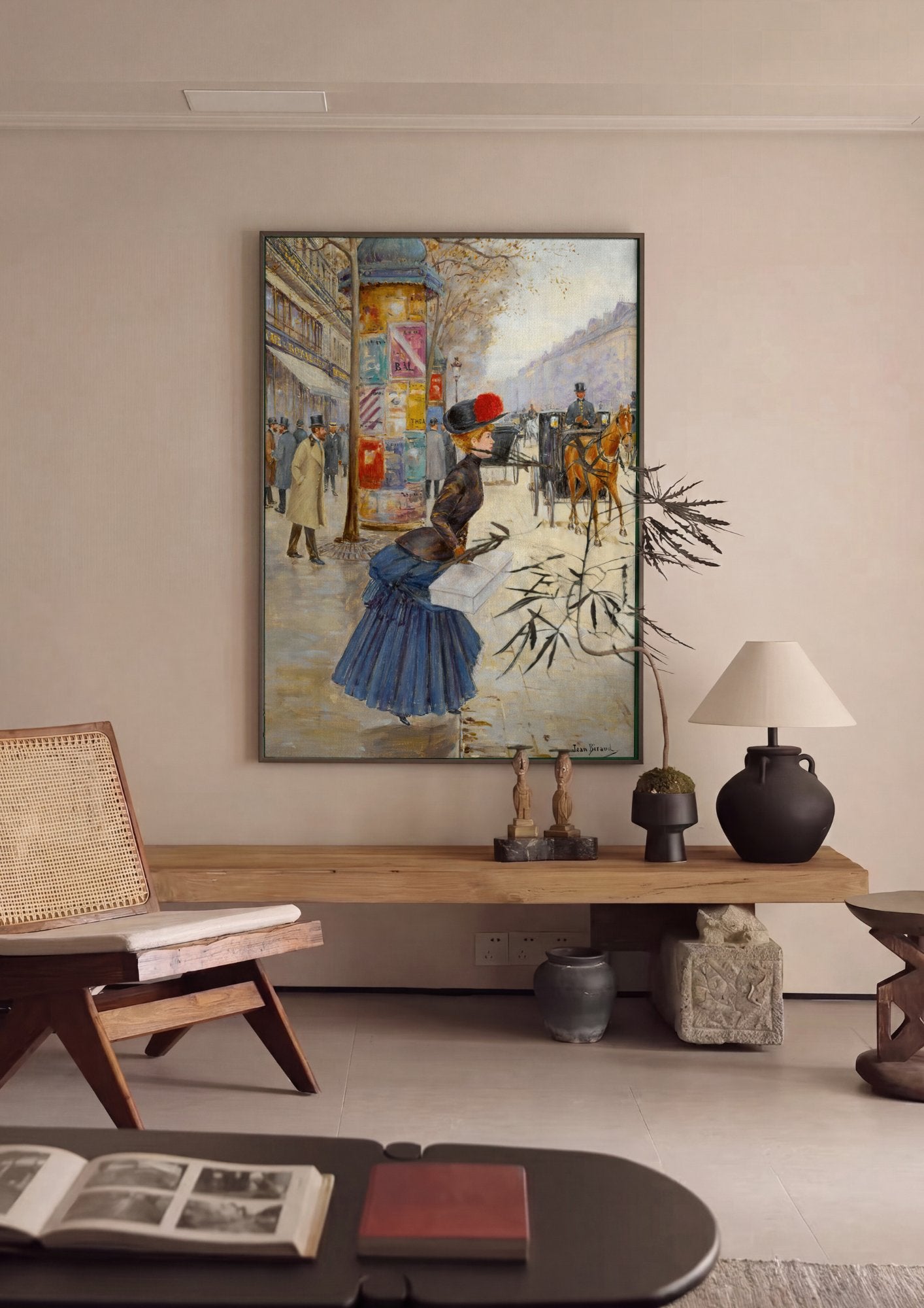 Quadro Decorativo A Dama da Caixa - Jean Béraud em ambiente decorado