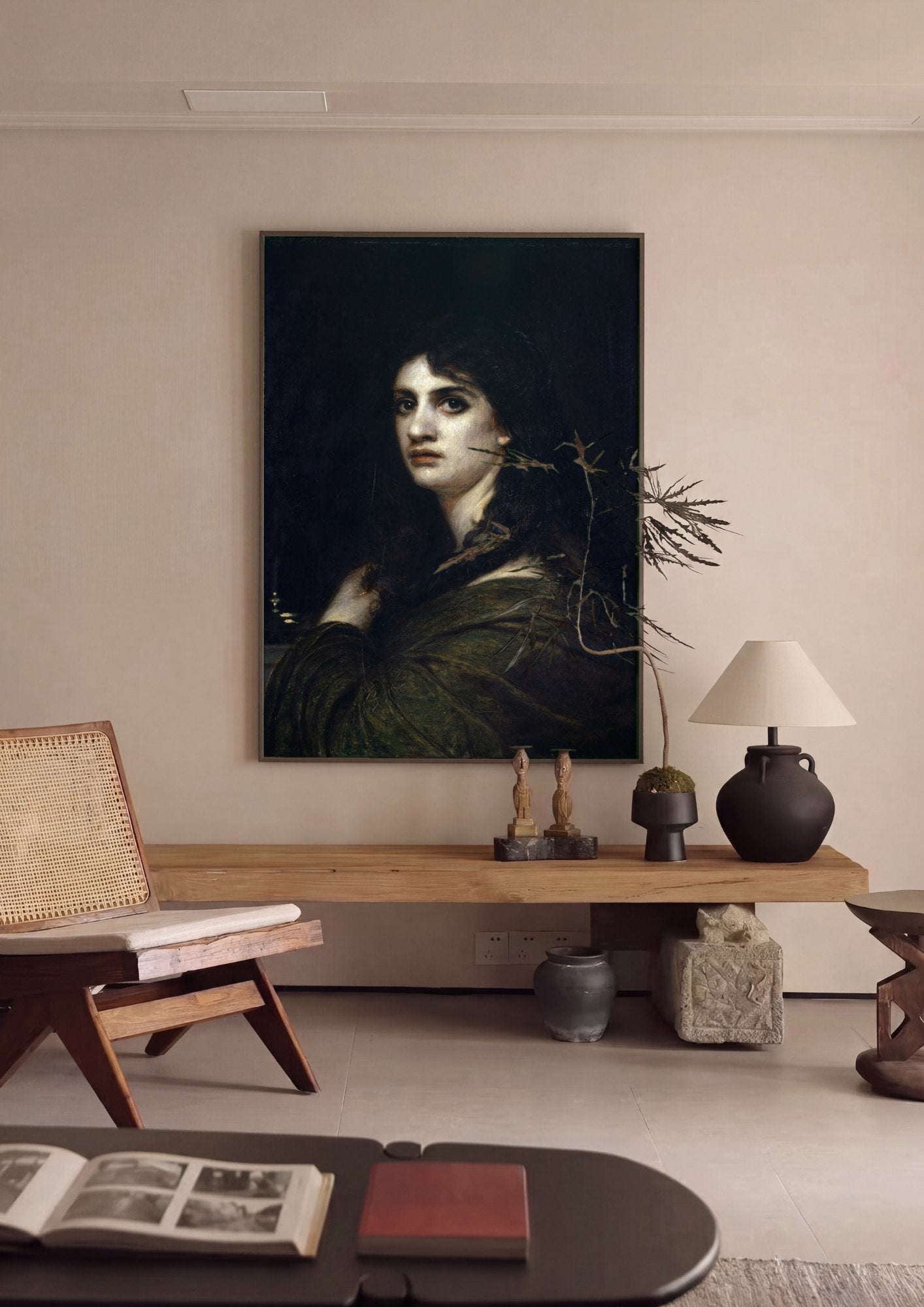 Quadro Decorativo A Mulher na Janela - Arnold Böcklin | quadro emoldurado na parede