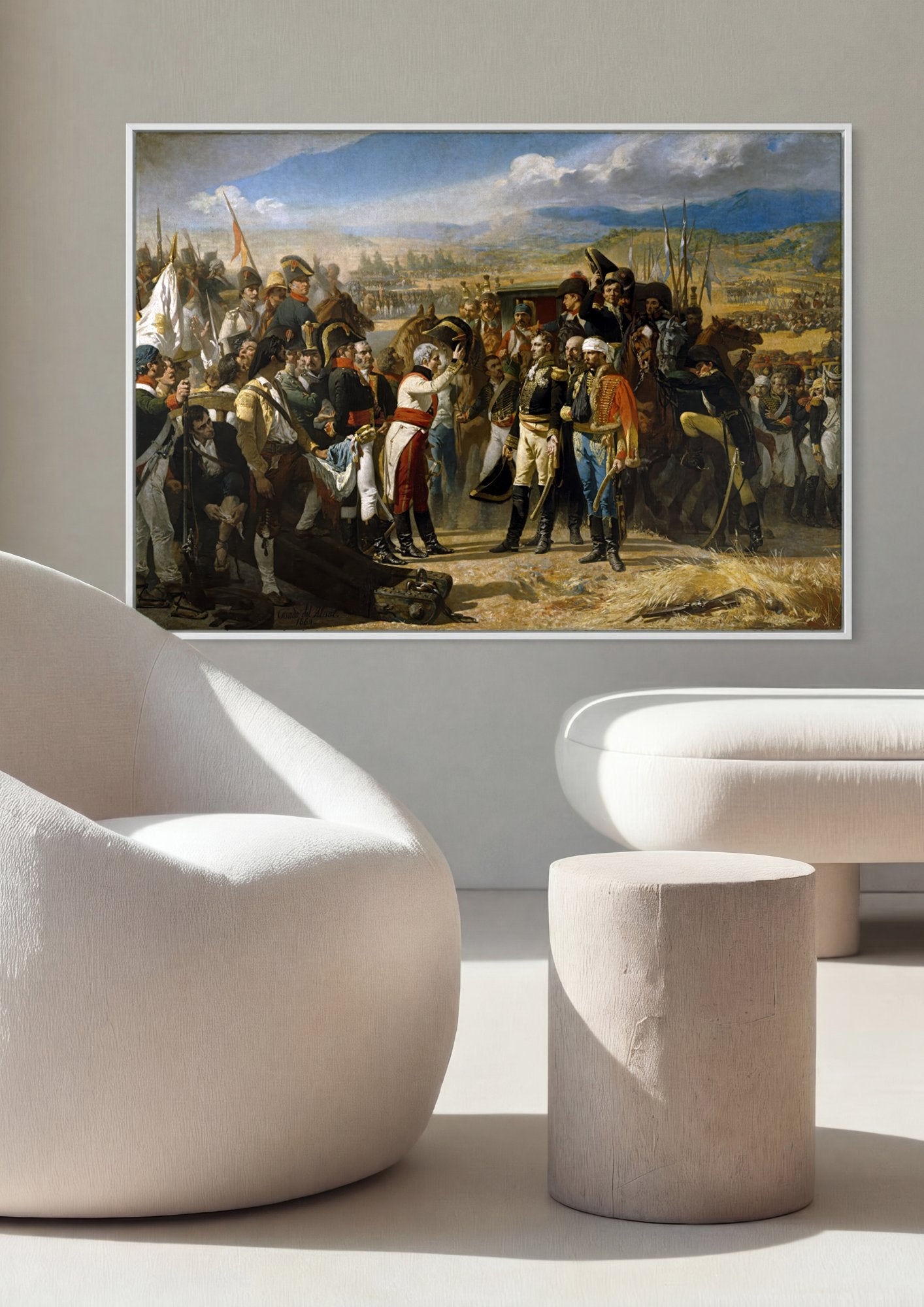 Quadro Decorativo A Rendição de Bailén - Casado del Alisal em ambiente decorado