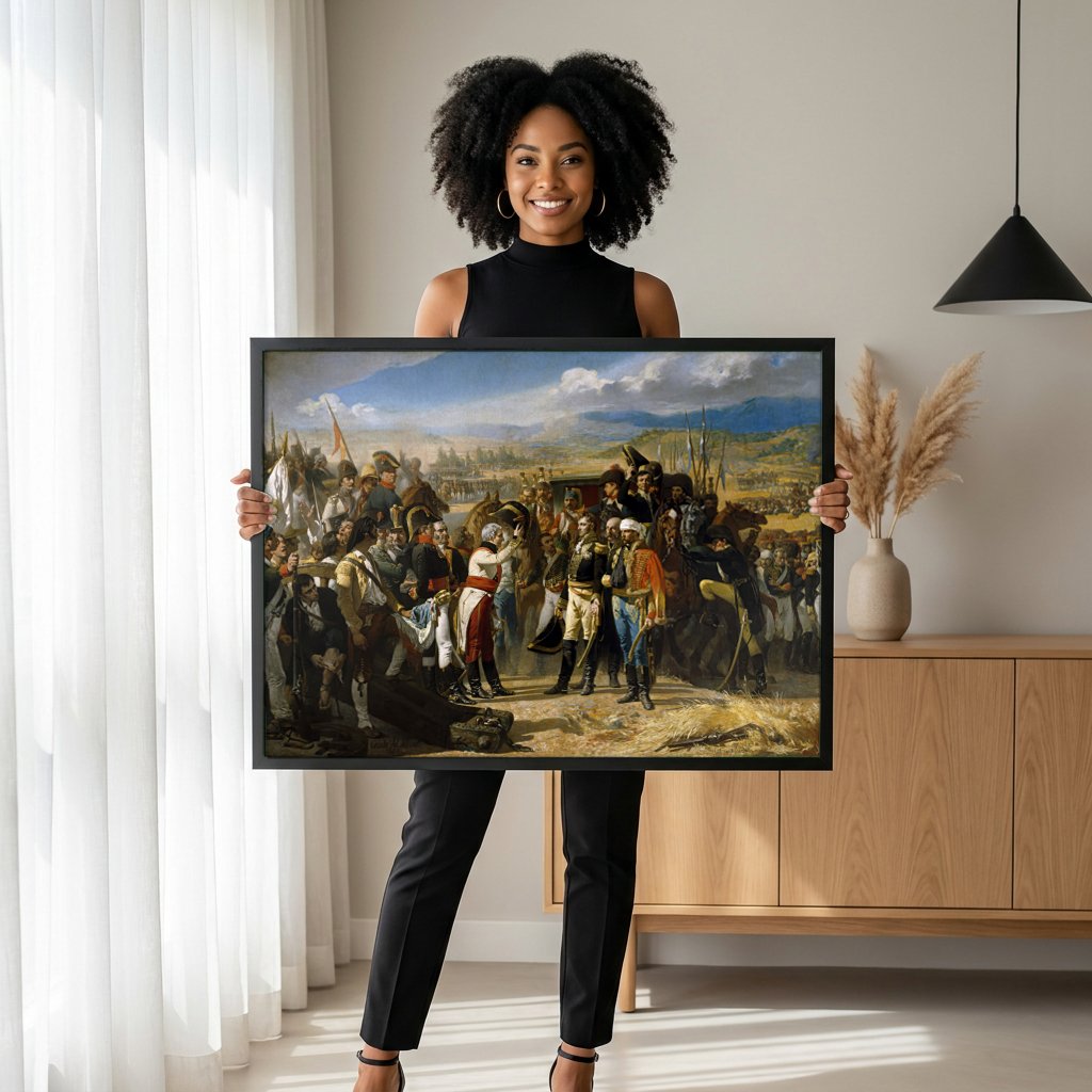 Quadro Decorativo A Rendição de Bailén - Casado del Alisal com modelo em ambiente