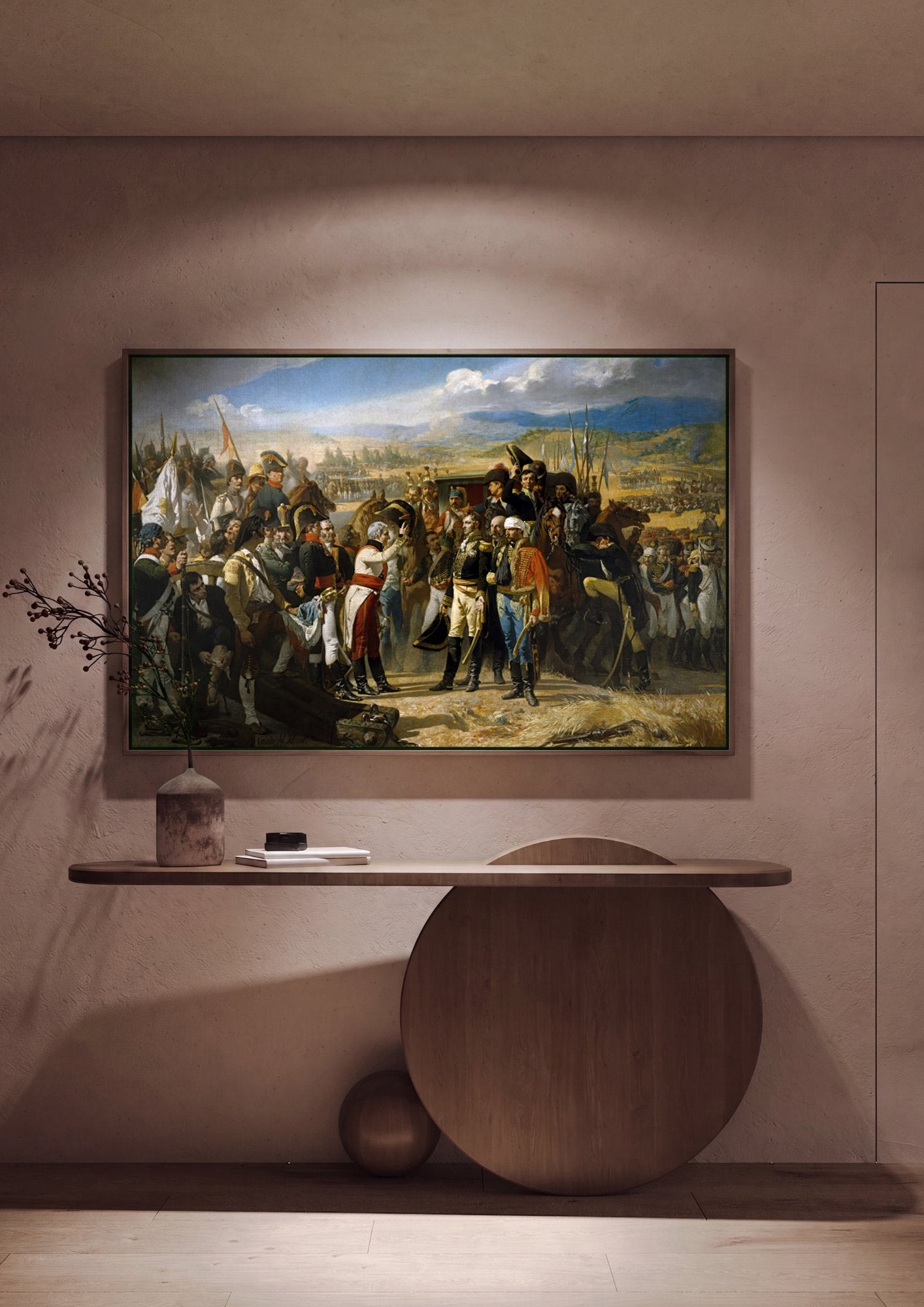 Quadro Decorativo A Rendição de Bailén - Casado del Alisal em ambiente decorado