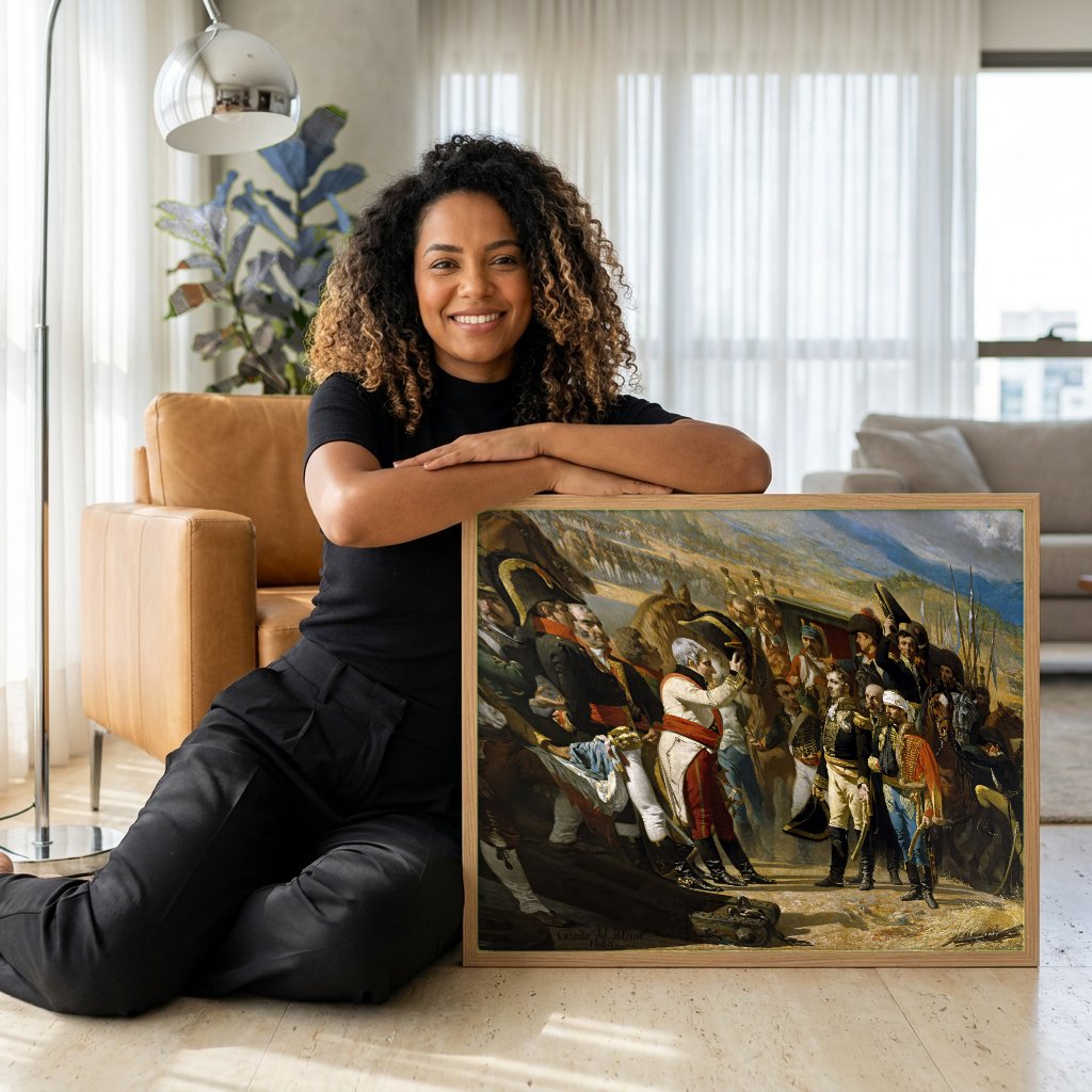 Quadro Decorativo A Rendição de Bailén - Casado del Alisal com modelo em ambiente