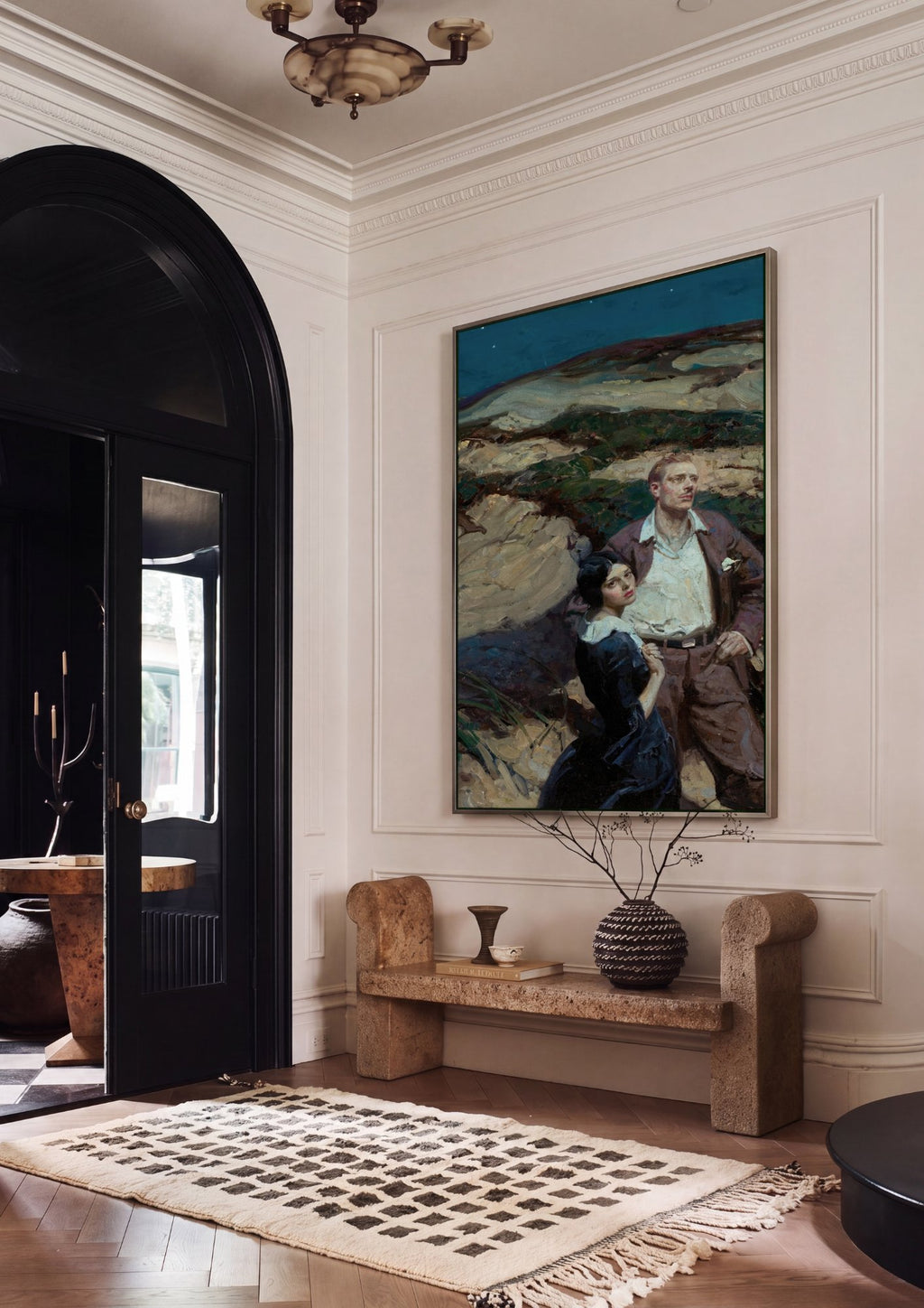 Quadro Decorativo 'Sob as Estrelas' - Dean Cornwell em ambiente decorado