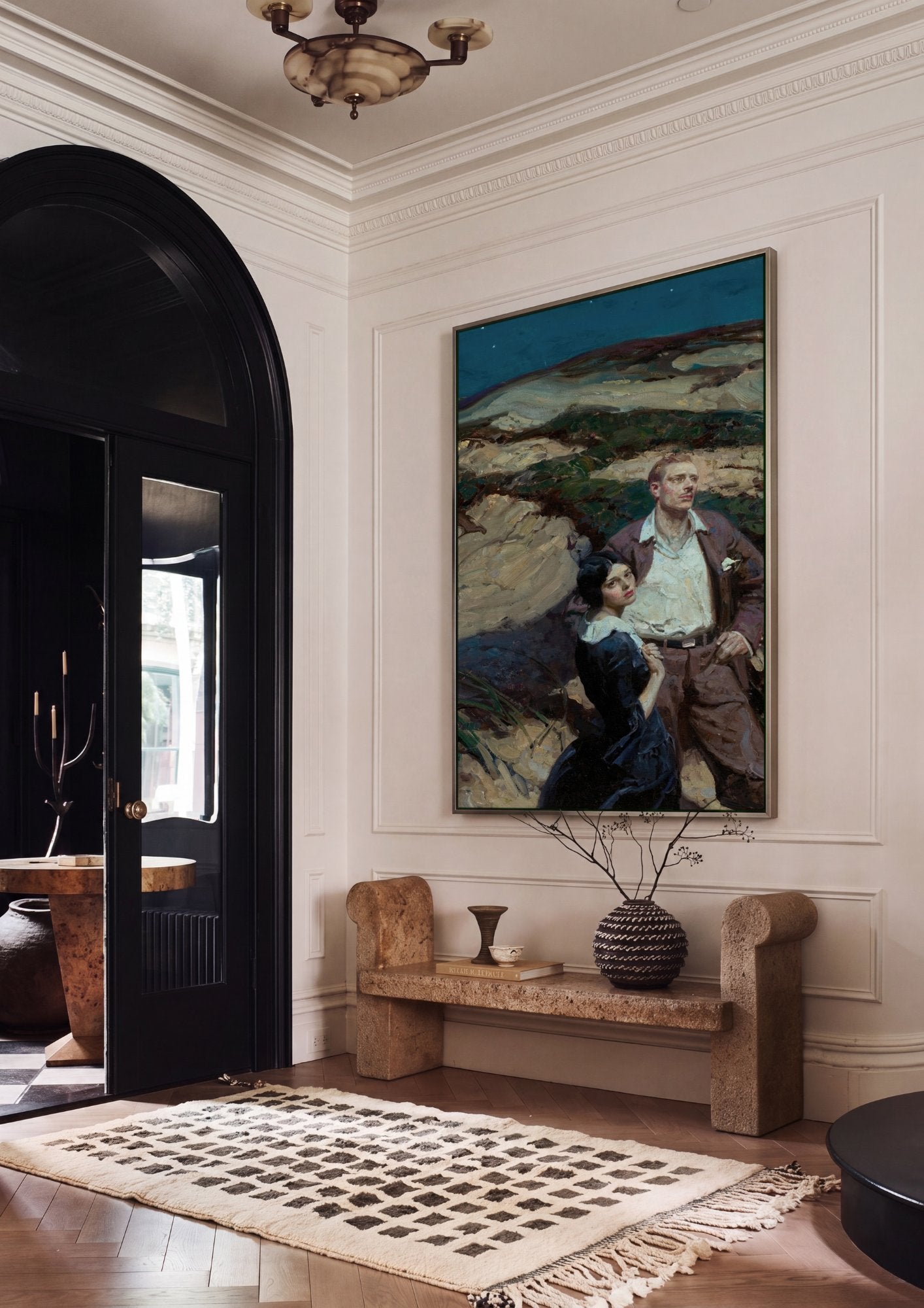 Quadro Decorativo 'Sob as Estrelas' - Dean Cornwell em ambiente decorado