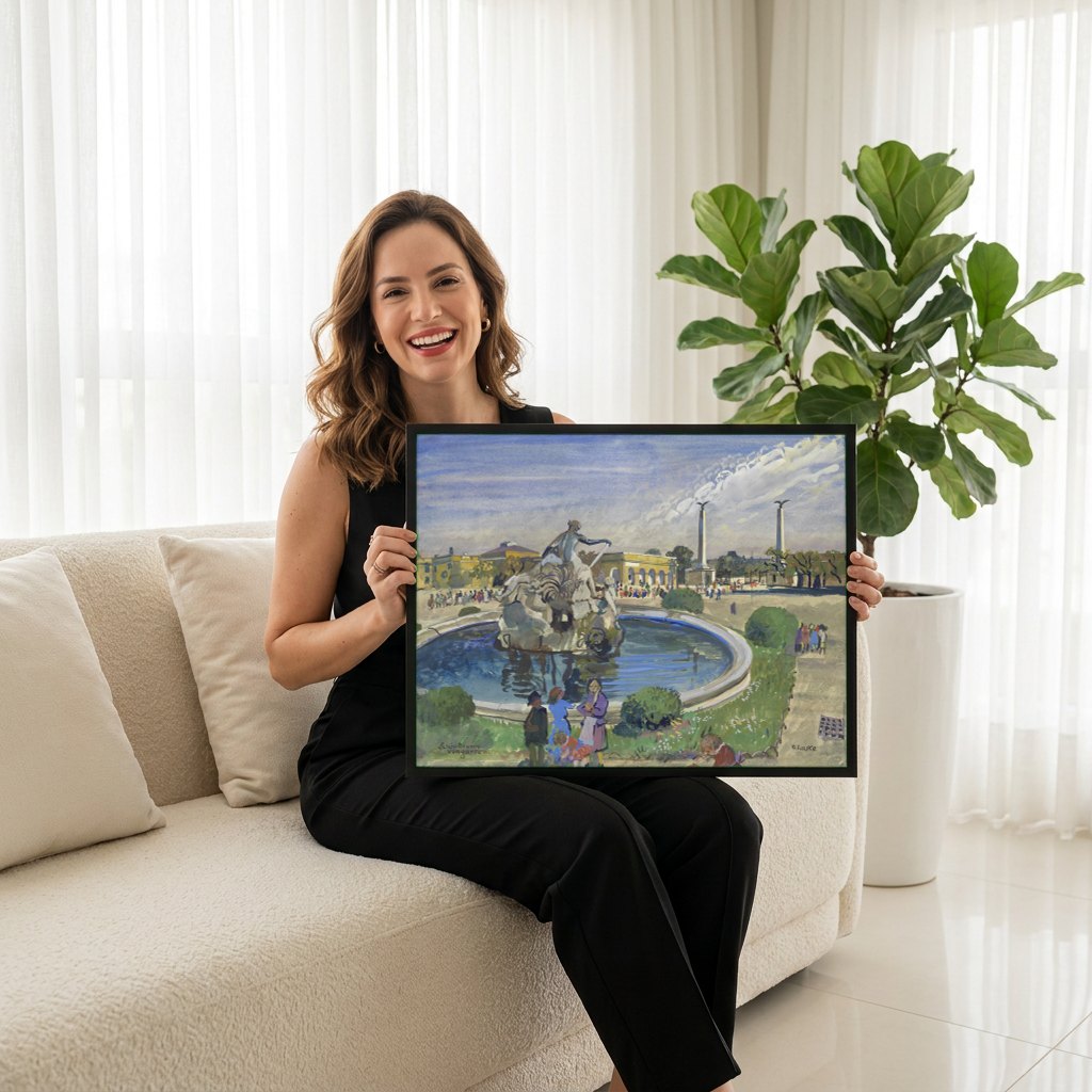 Quadro Decorativo Schoenbrunn Vor-Garten - Oskar Laske | modelo apresentando o quadro emoldurado