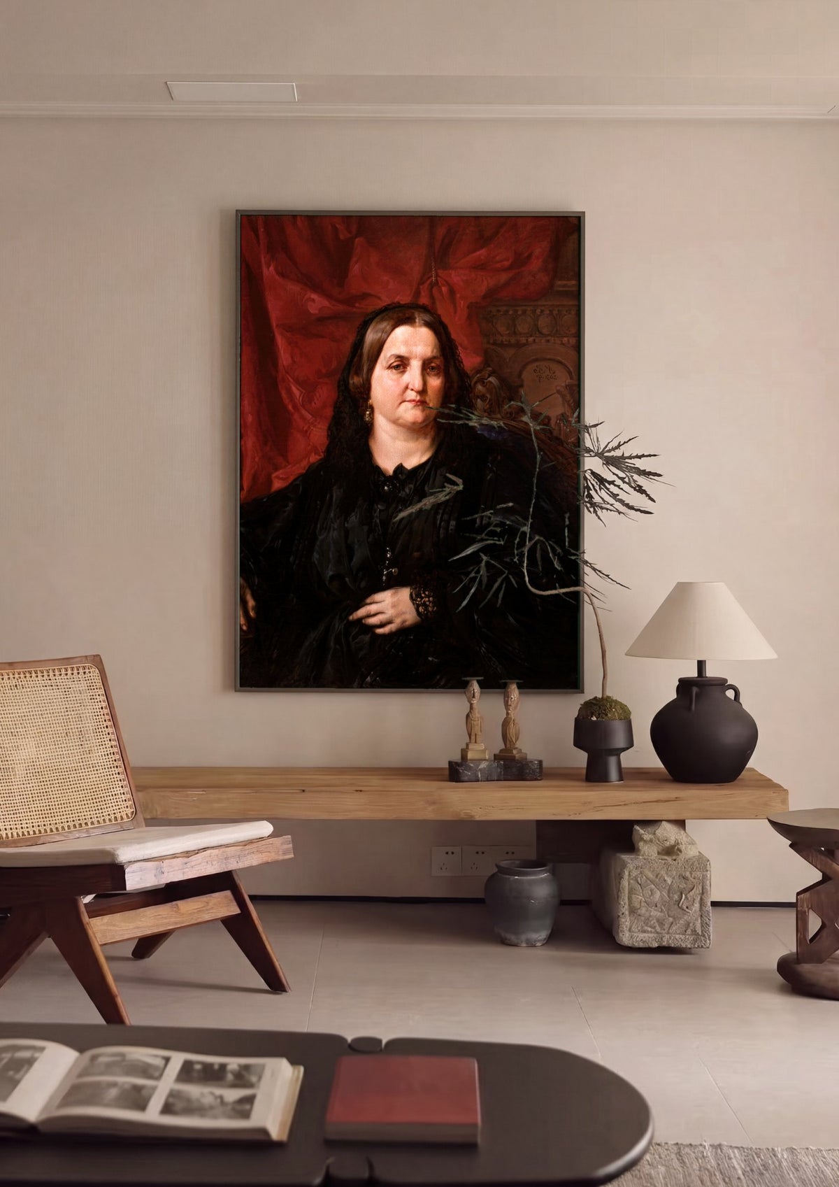 Quadro Decorativo Retrato de Senhora - Jan Matejko | quadro emoldurado na parede