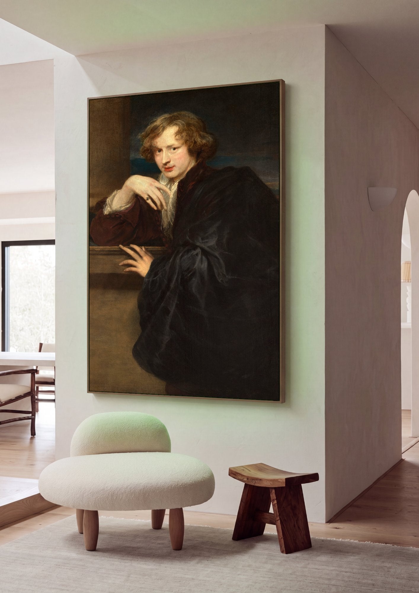 Quadro Decorativo Retrato de Jovem - Van Dyck em ambiente decorado