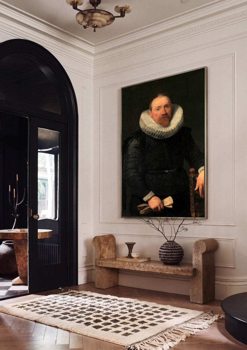 Quadro Decorativo Retrato de Homem - Van Dyck em ambiente decorado
