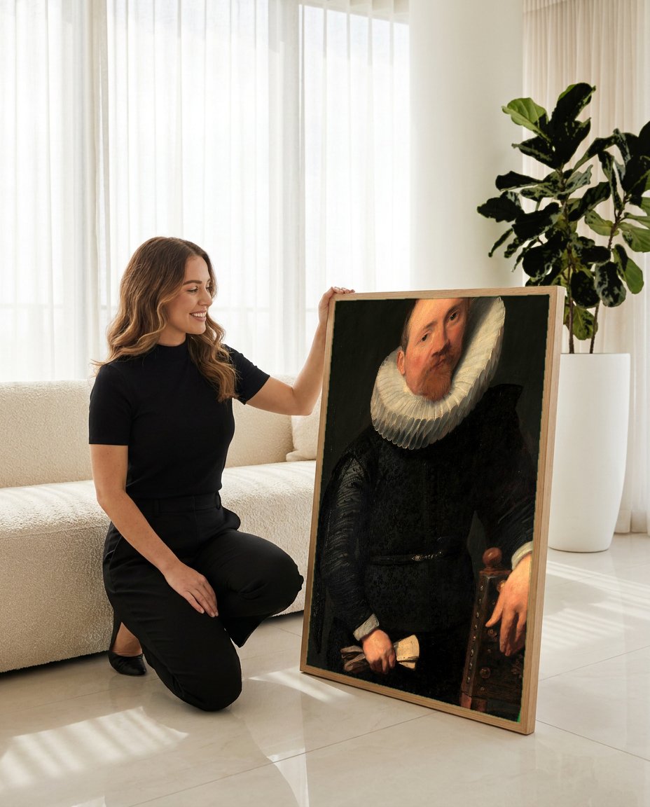 Quadro Decorativo Retrato de Homem - Van Dyck com modelo em ambiente
