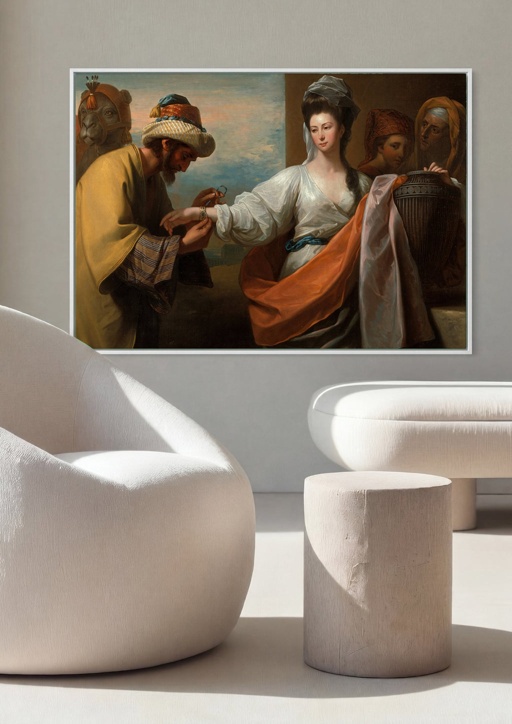 Quadro Decorativo A Oferta de Rebeca - Benjamin West | quadro emoldurado na parede