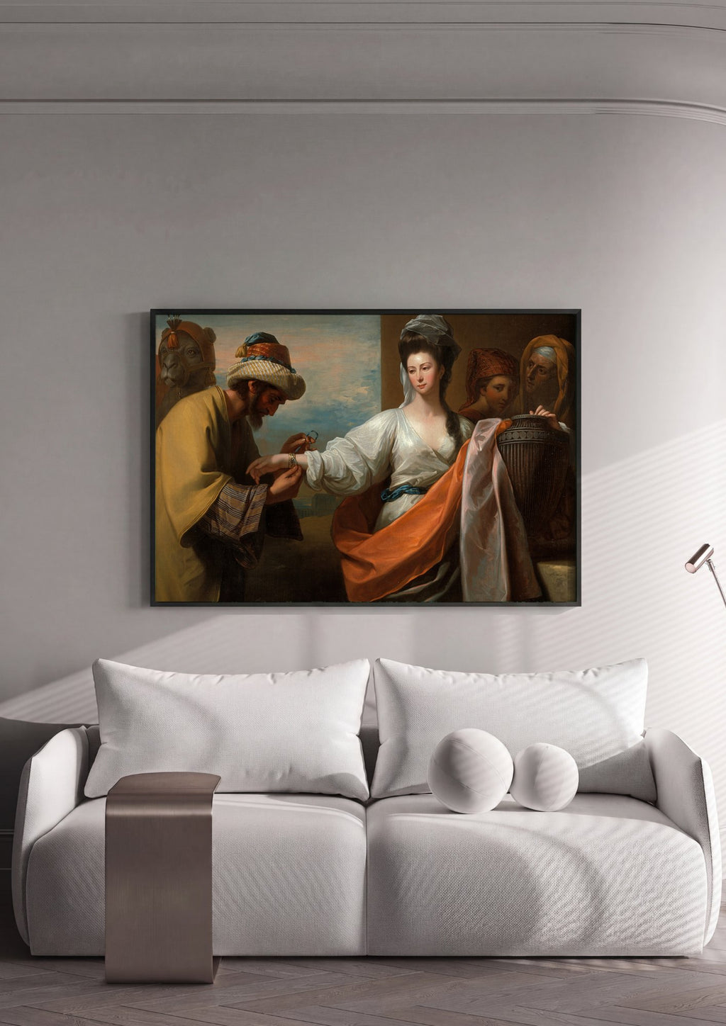 Quadro Decorativo A Oferta de Rebeca - Benjamin West | quadro emoldurado na parede