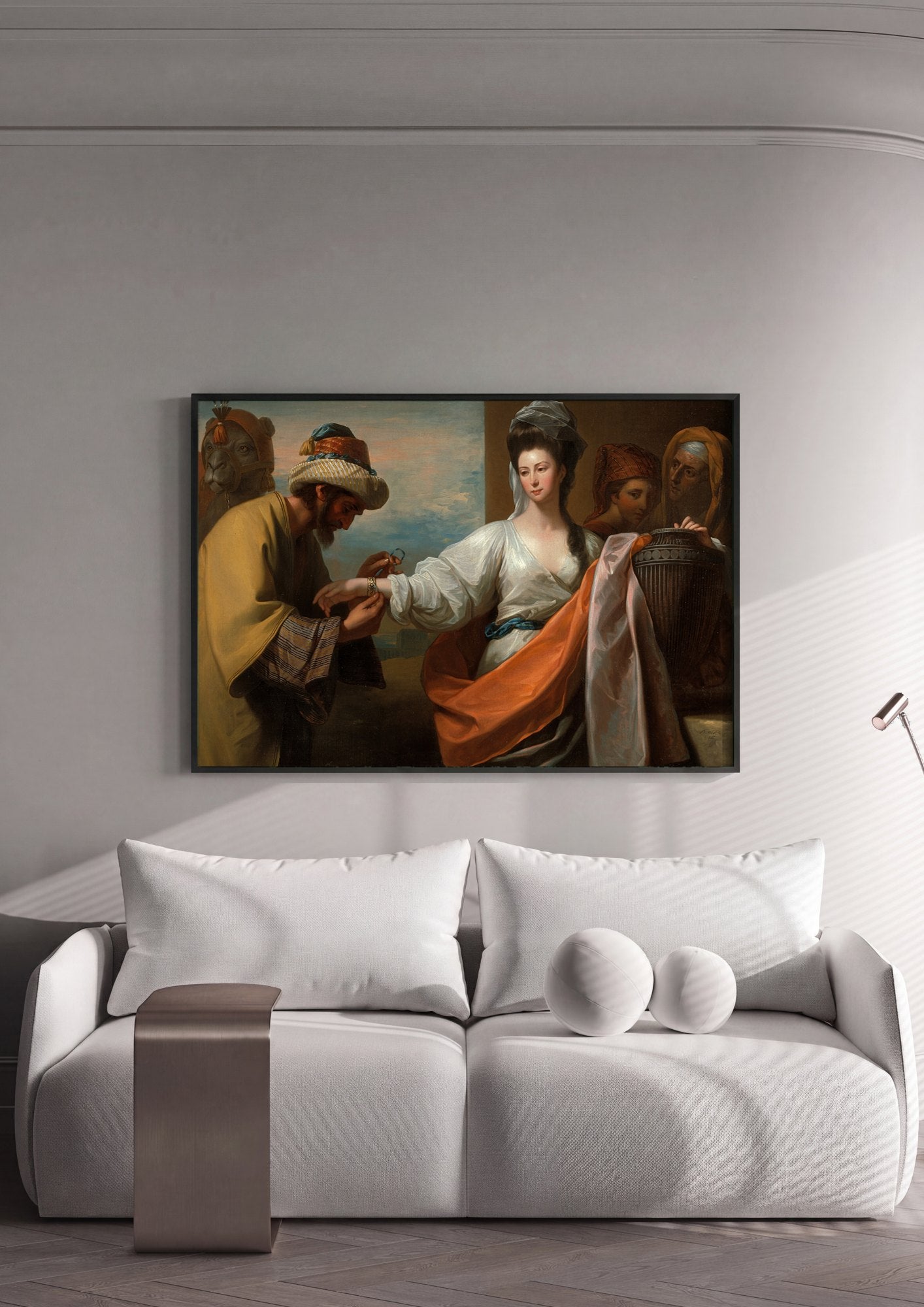 Quadro Decorativo A Oferta de Rebeca - Benjamin West | quadro emoldurado na parede