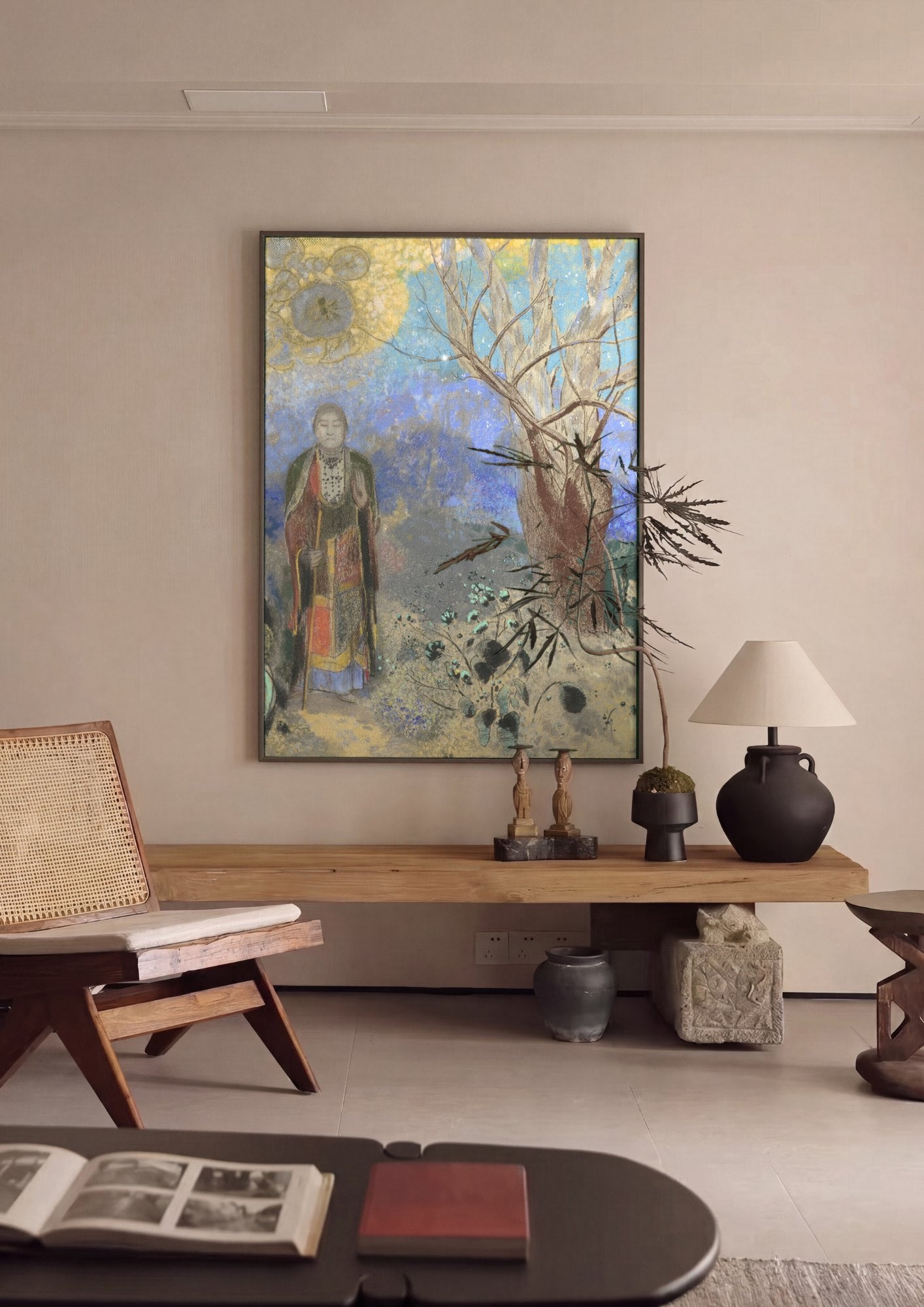 Quadro Decorativo O Buda - Odilon Redon | quadro emoldurado na parede