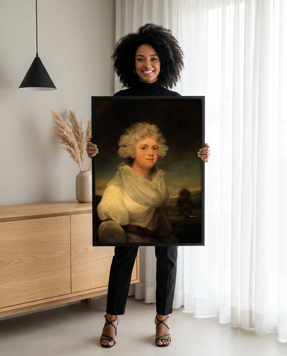 Quadro Decorativo Retrato de Mulher - John Hoppner | modelo apresentando o quadro emoldurado