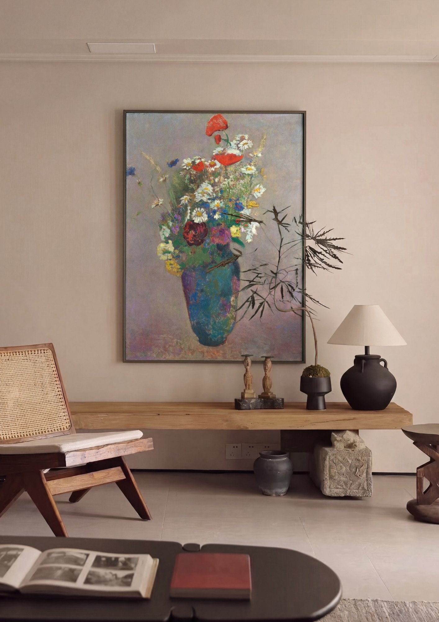 Quadro Decorativo 'Vaso de Flores' - Odilon Redon | quadro emoldurado na parede