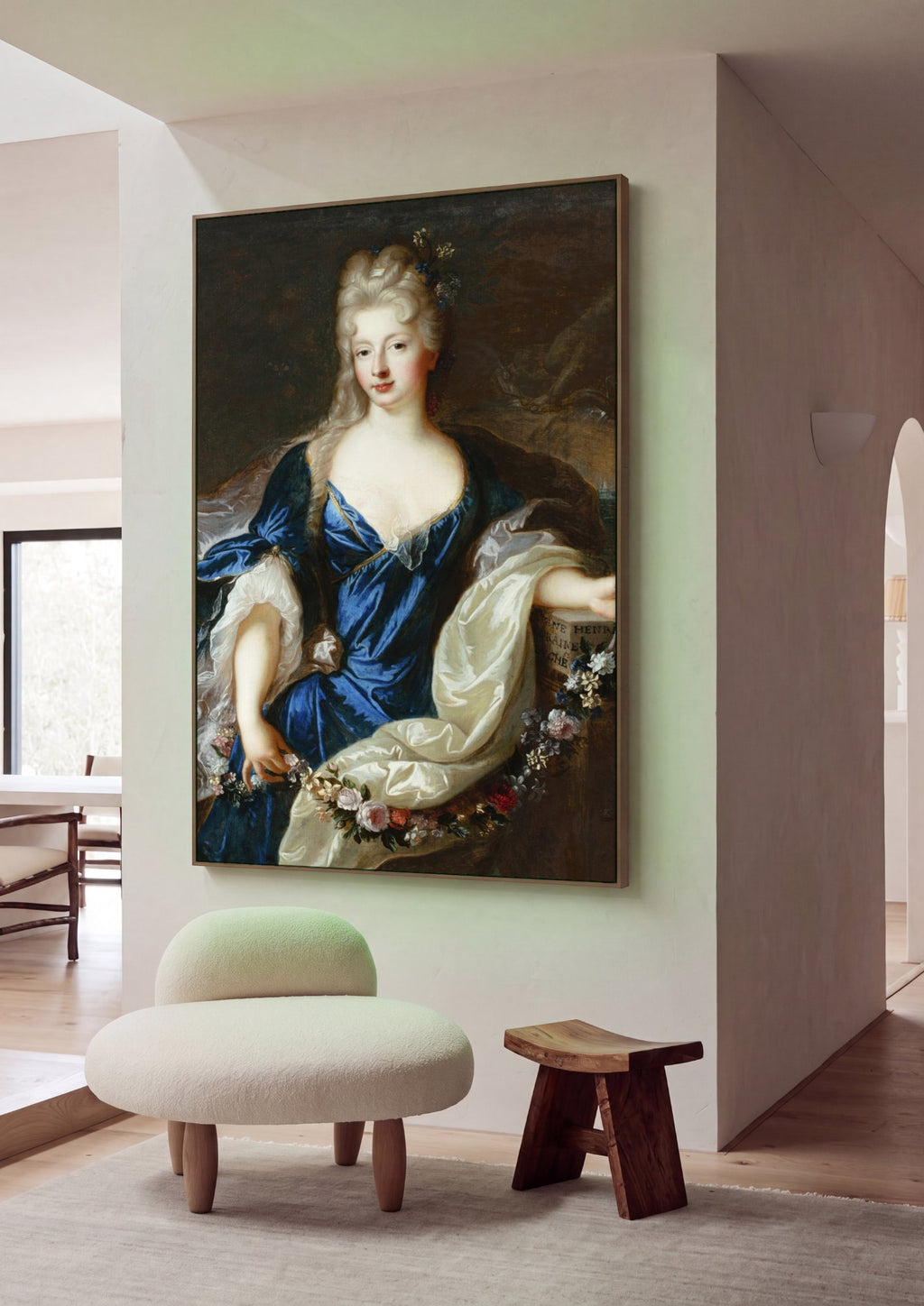 Quadro Decorativo Retrato de Dama - Jean François de Troy em ambiente decorado