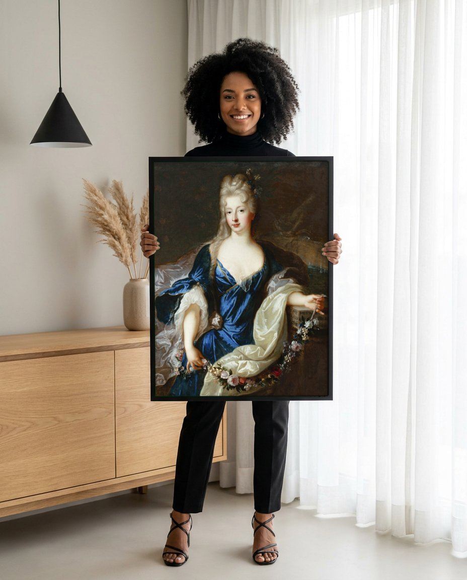 Quadro Decorativo Retrato de Dama - Jean François de Troy com modelo em ambiente