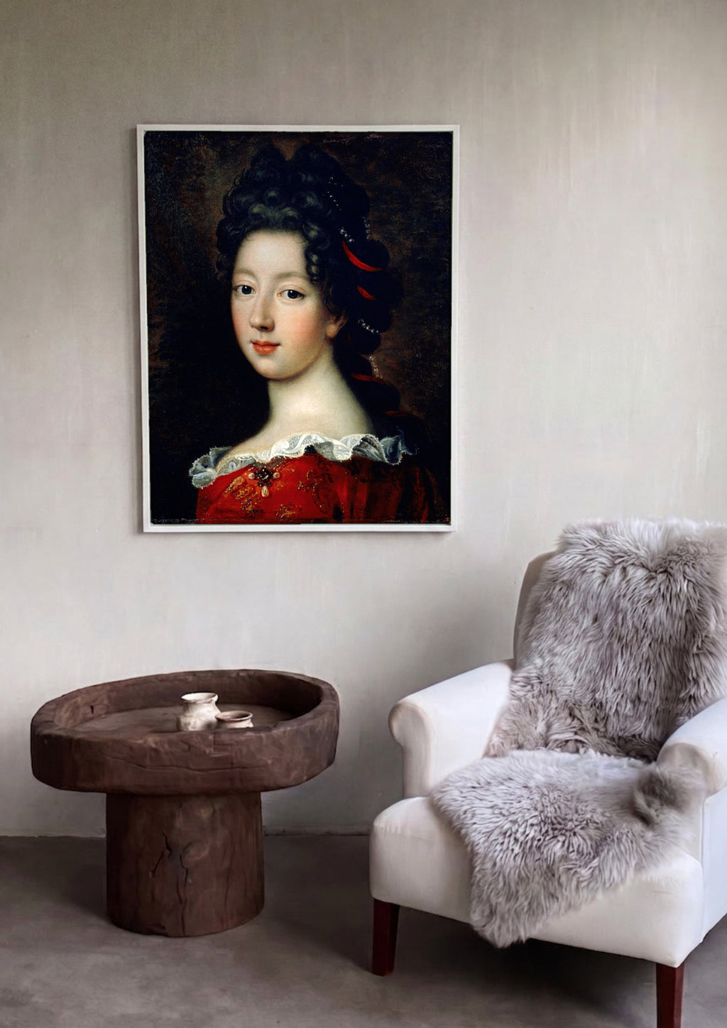 Quadro Decorativo Retrato de Dama – Jean François de Troy em ambiente decorado