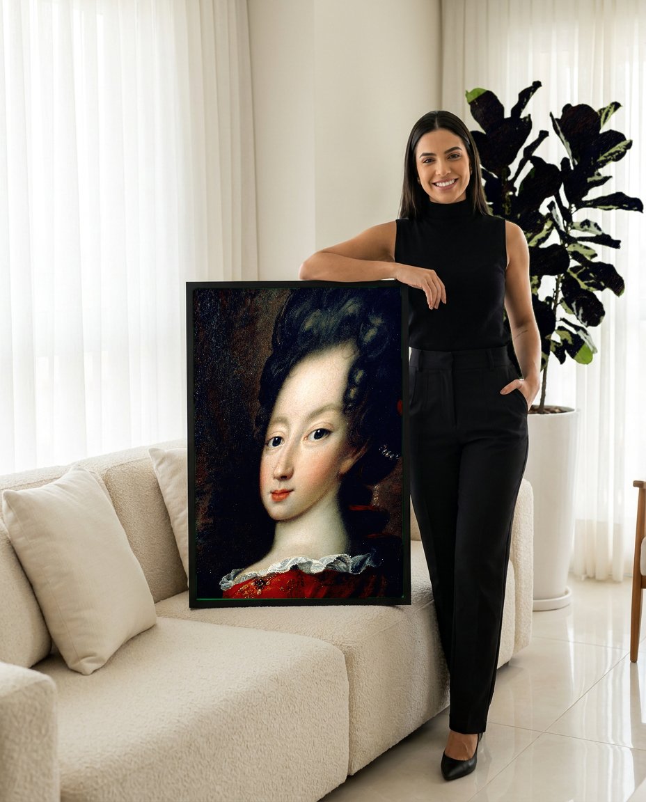 Quadro Decorativo Retrato de Dama – Jean François de Troy com modelo em ambiente