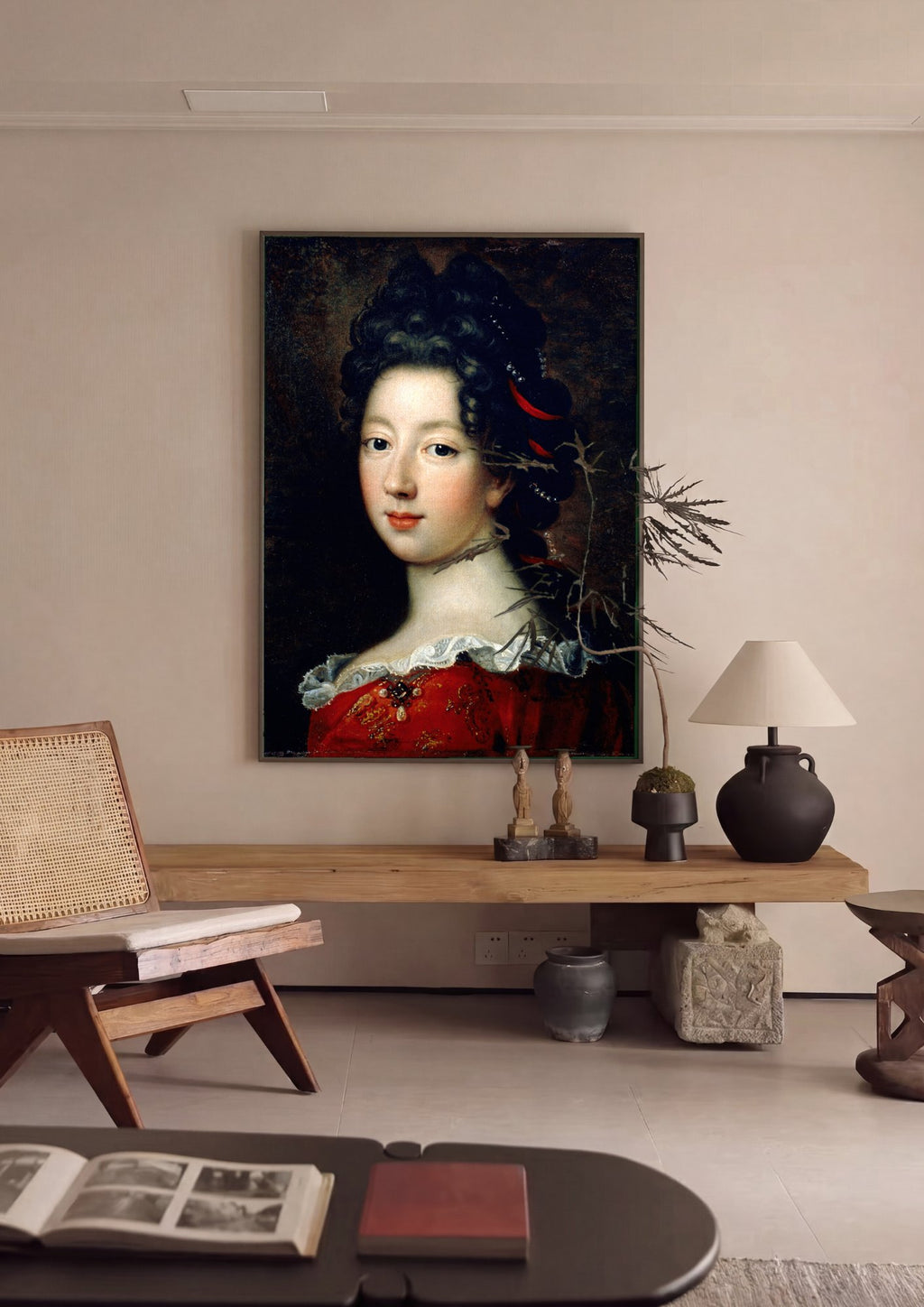 Quadro Decorativo Retrato de Dama – Jean François de Troy em ambiente decorado