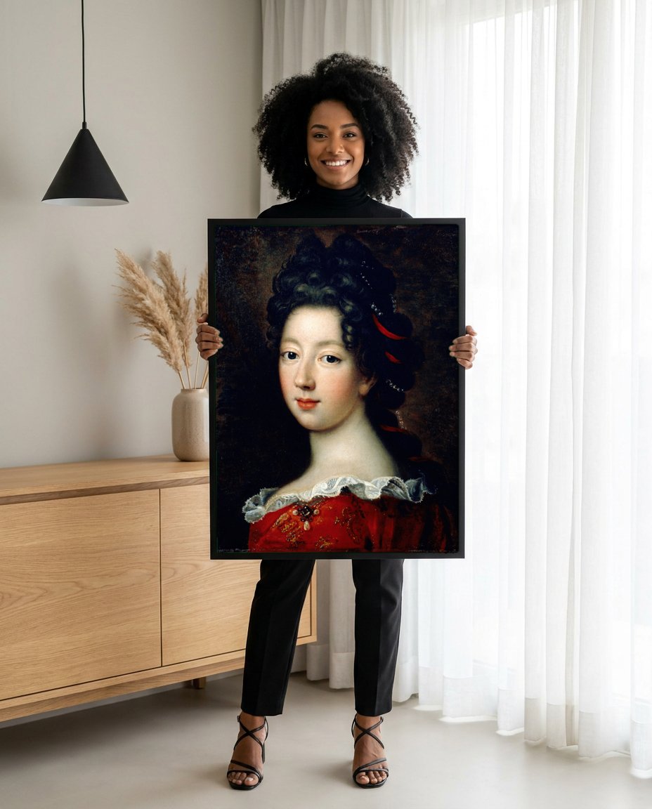 Quadro Decorativo Retrato de Dama – Jean François de Troy com modelo em ambiente
