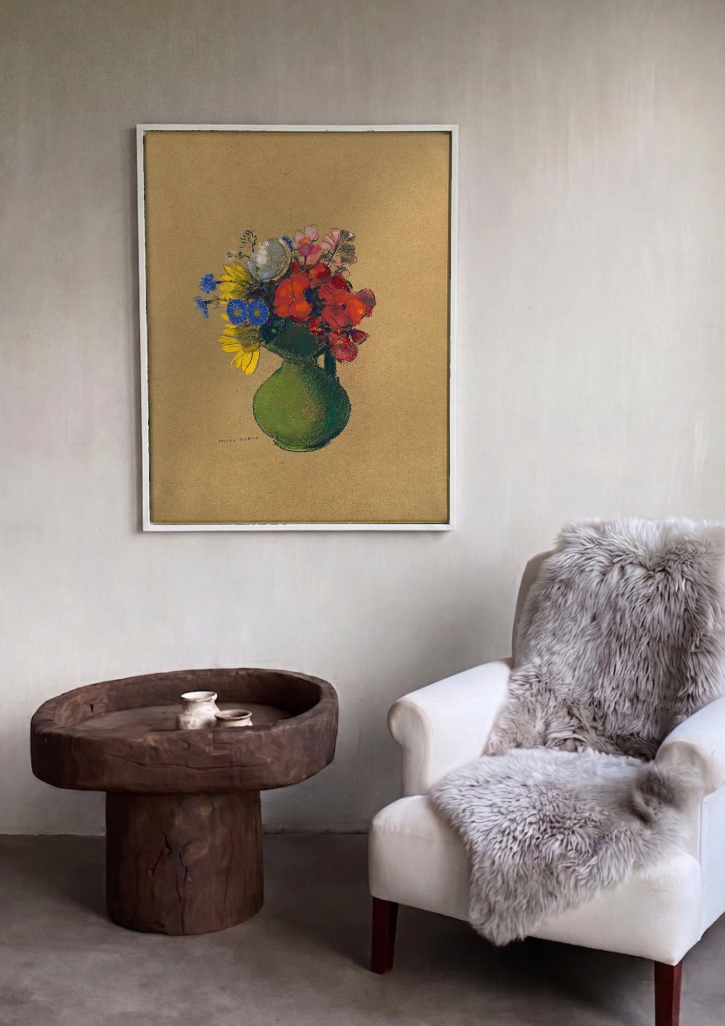 Quadro Decorativo Vaso de Flores - Odilon Redon | quadro emoldurado na parede