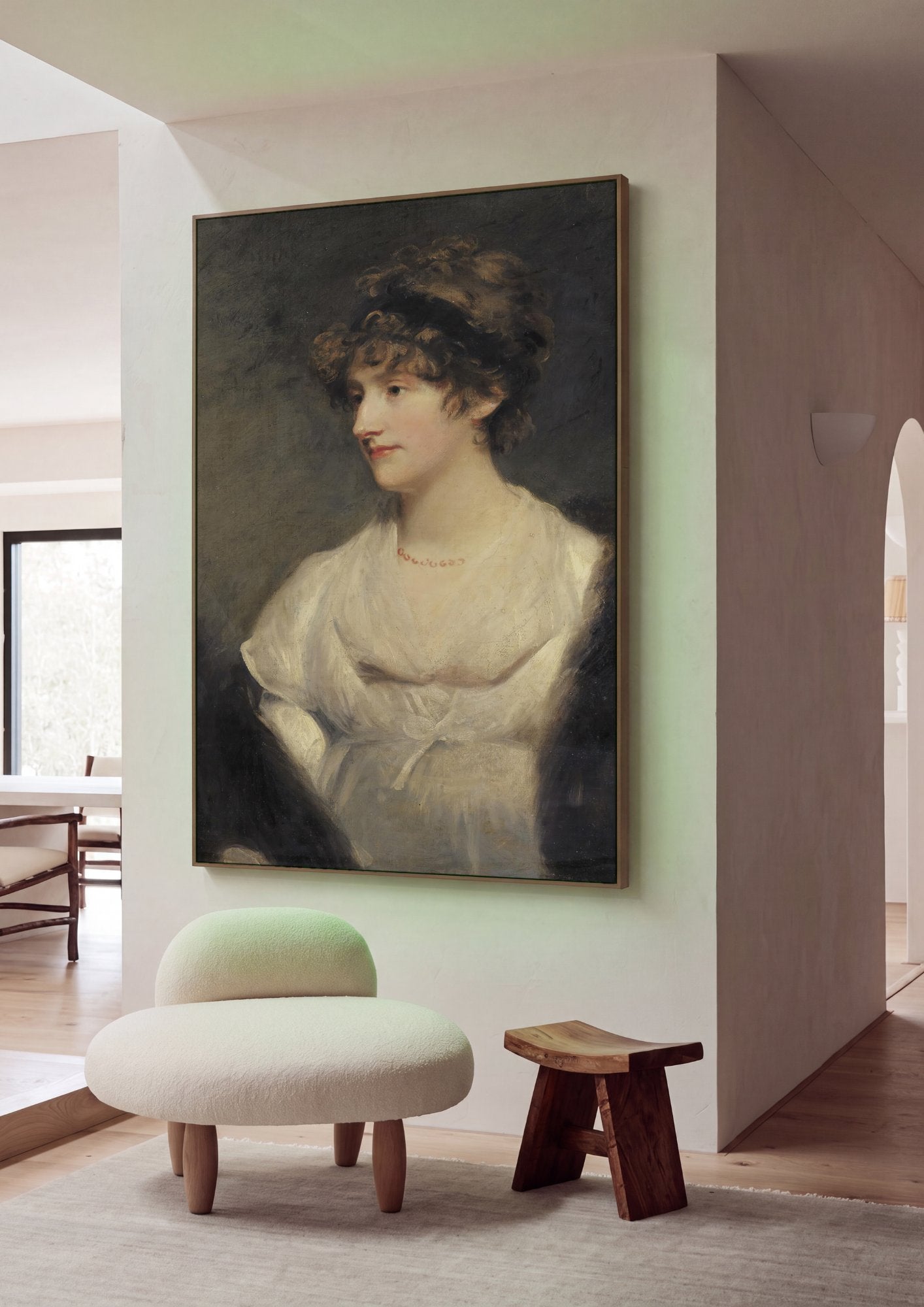 Quadro Decorativo Retrato de Dama - John Hoppner em ambiente decorado