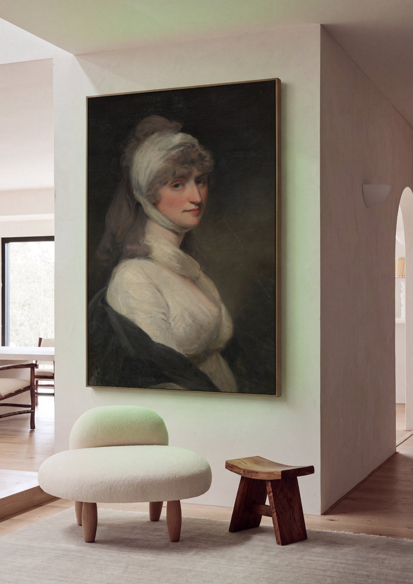 Quadro Decorativo Retrato de Dama - John Hoppner em ambiente decorado