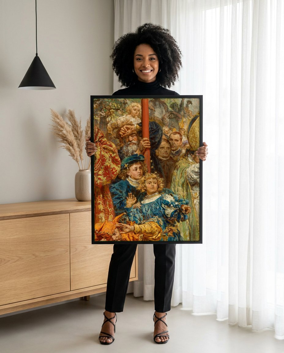 Quadro Decorativo Cenas Históricas - Jan Matejko com modelo em ambiente