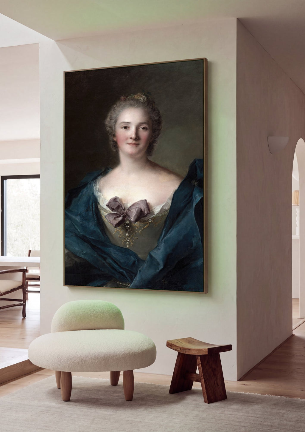 Quadro Decorativo Retrato de Dama - Jean-Marc Nattier em ambiente decorado