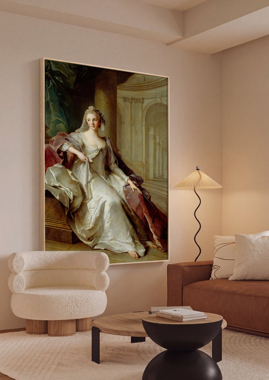 Quadro Decorativo Retrato de Dama - Jean-Marc Nattier em ambiente decorado